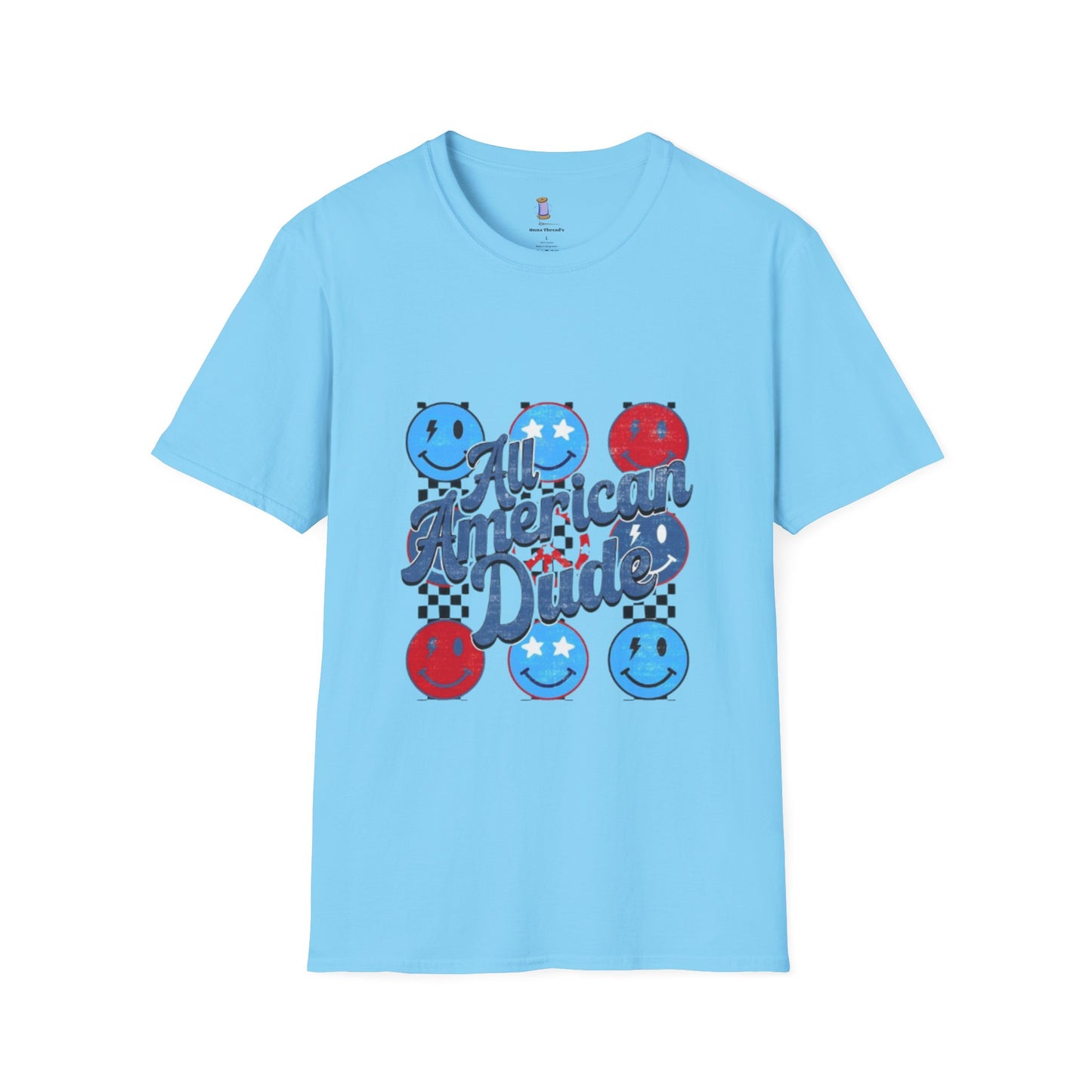 All American Dude Unisex T-Shirt, Patriotic Tee, Summer Fashion, Gift for Him, July 4th Celebration, Casual Wear