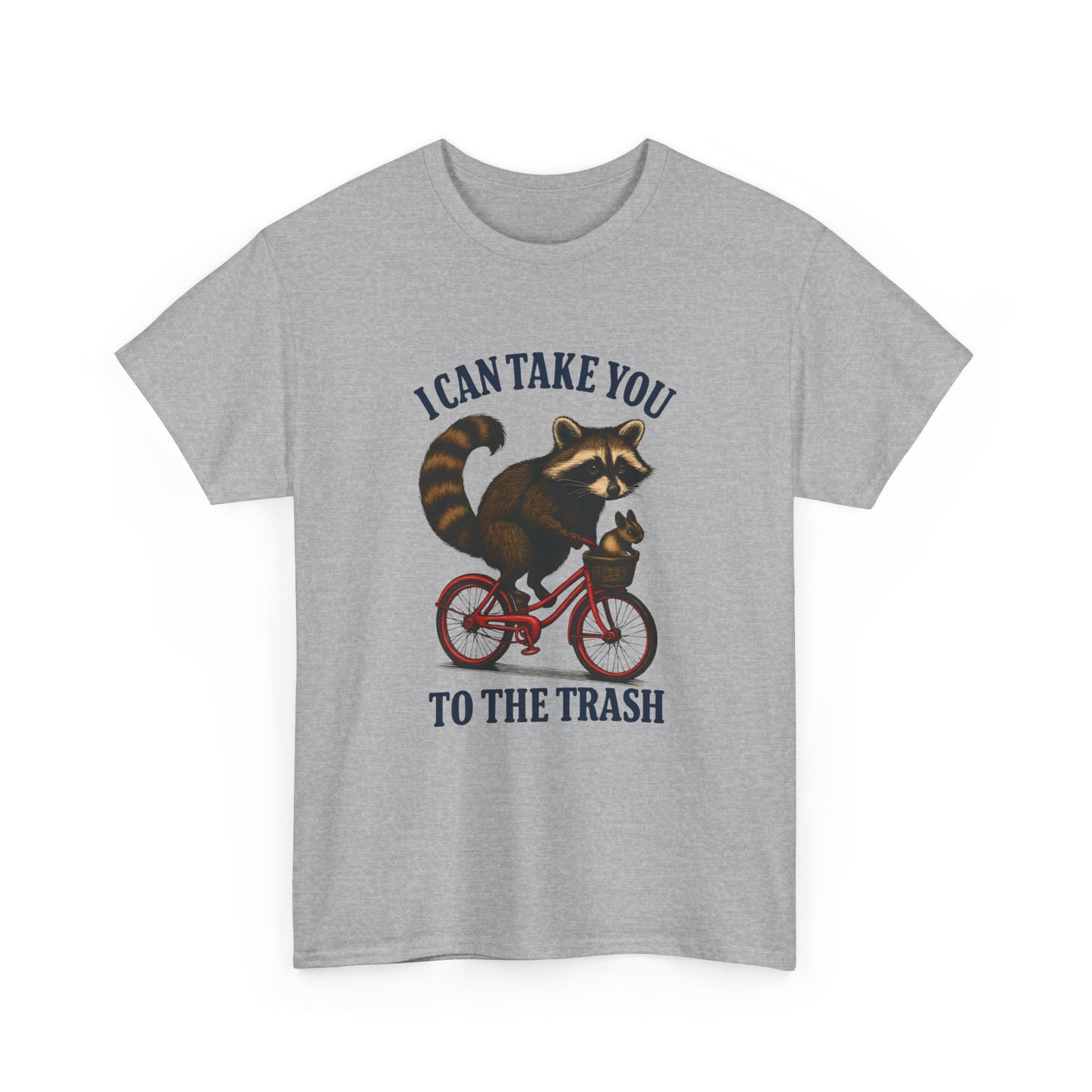 Cotton Tee Vintage Raccoon Bicycle Graphic Shirt