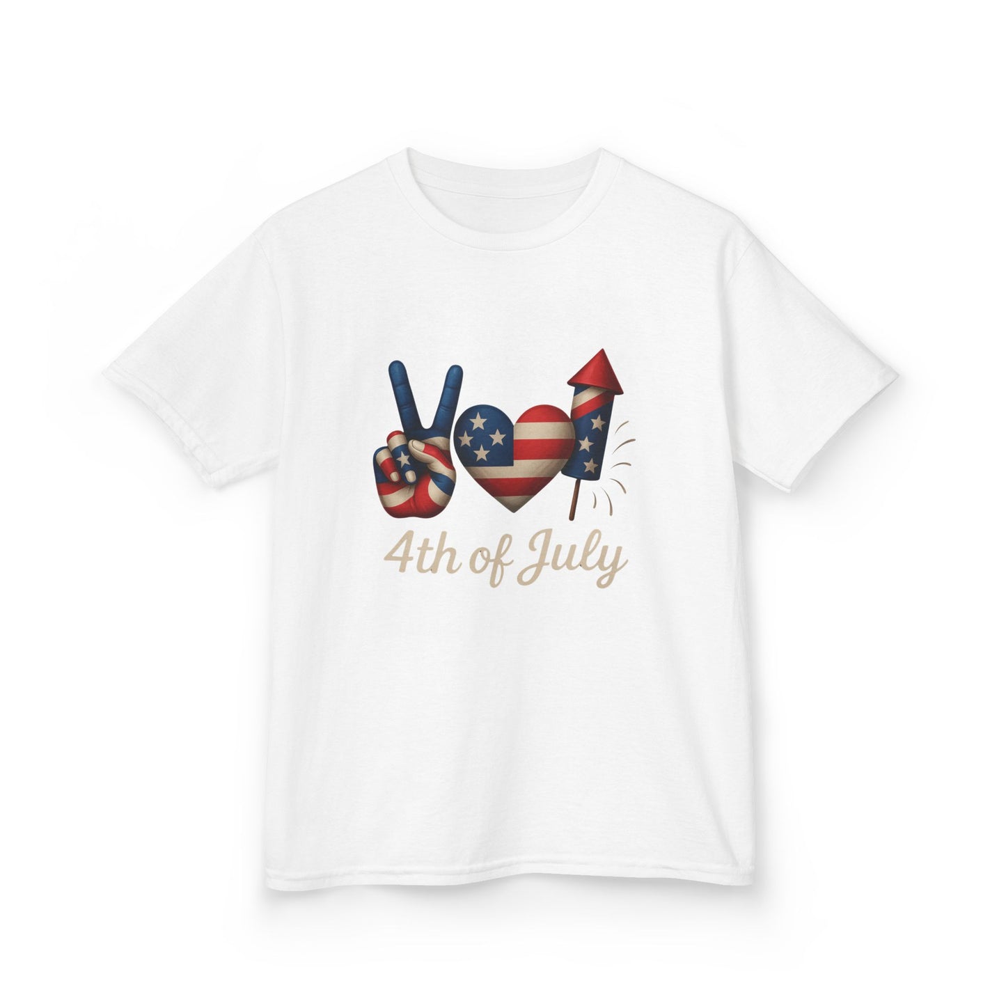 4th of July Peace Sign Kids Tee