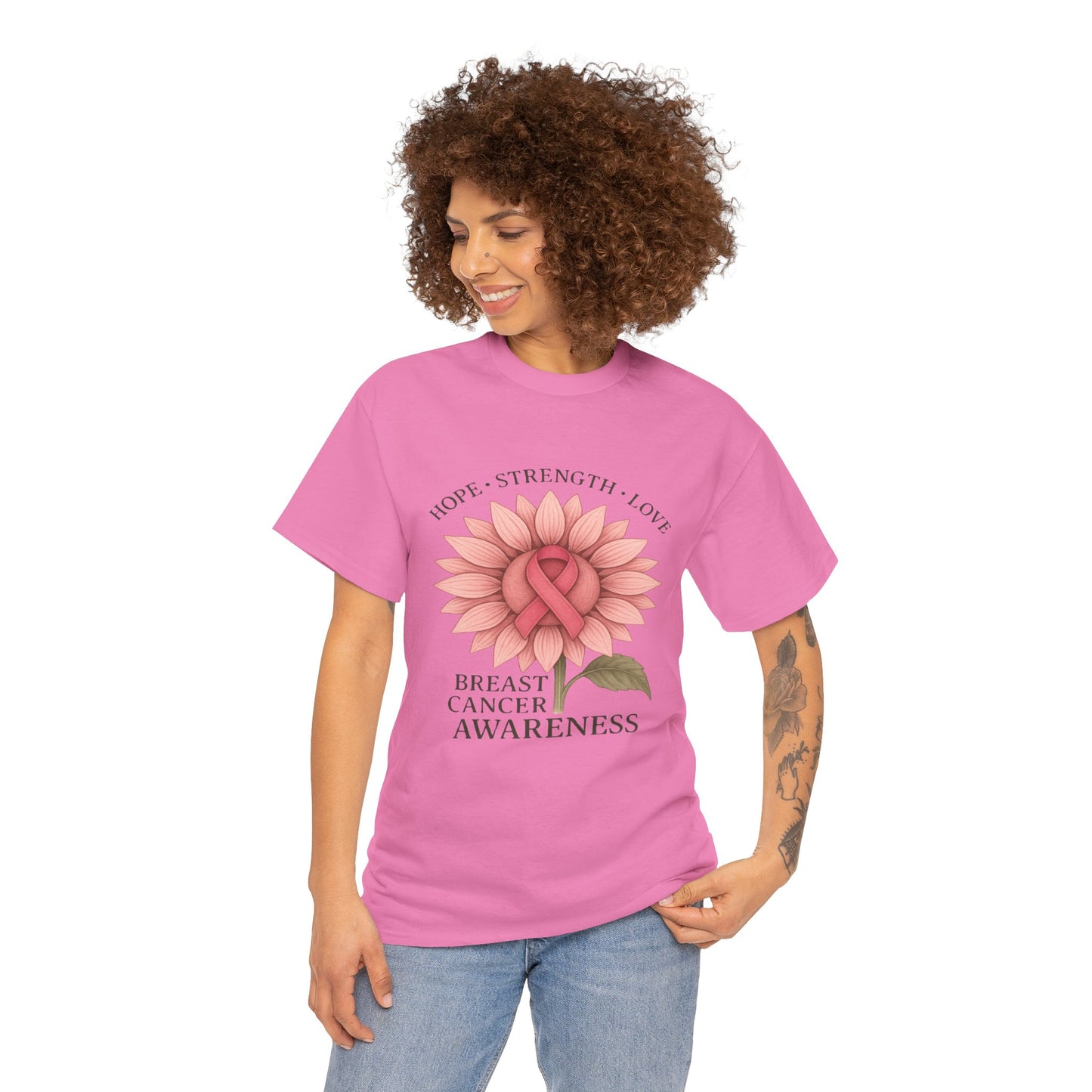 Hope Flower Breast Cancer Awareness Tee