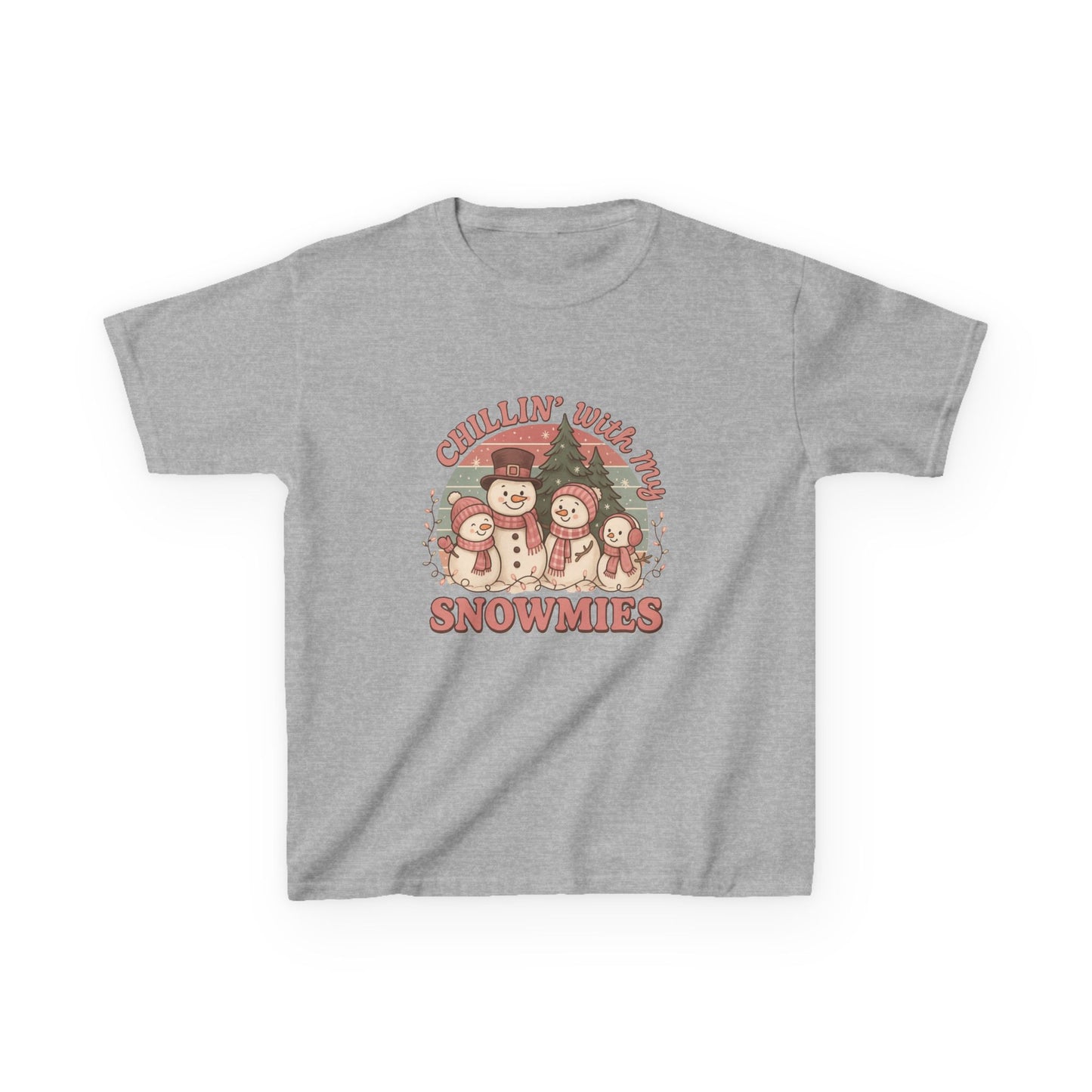 Chillin' with Snowmies! Holiday Dino Kids Tee