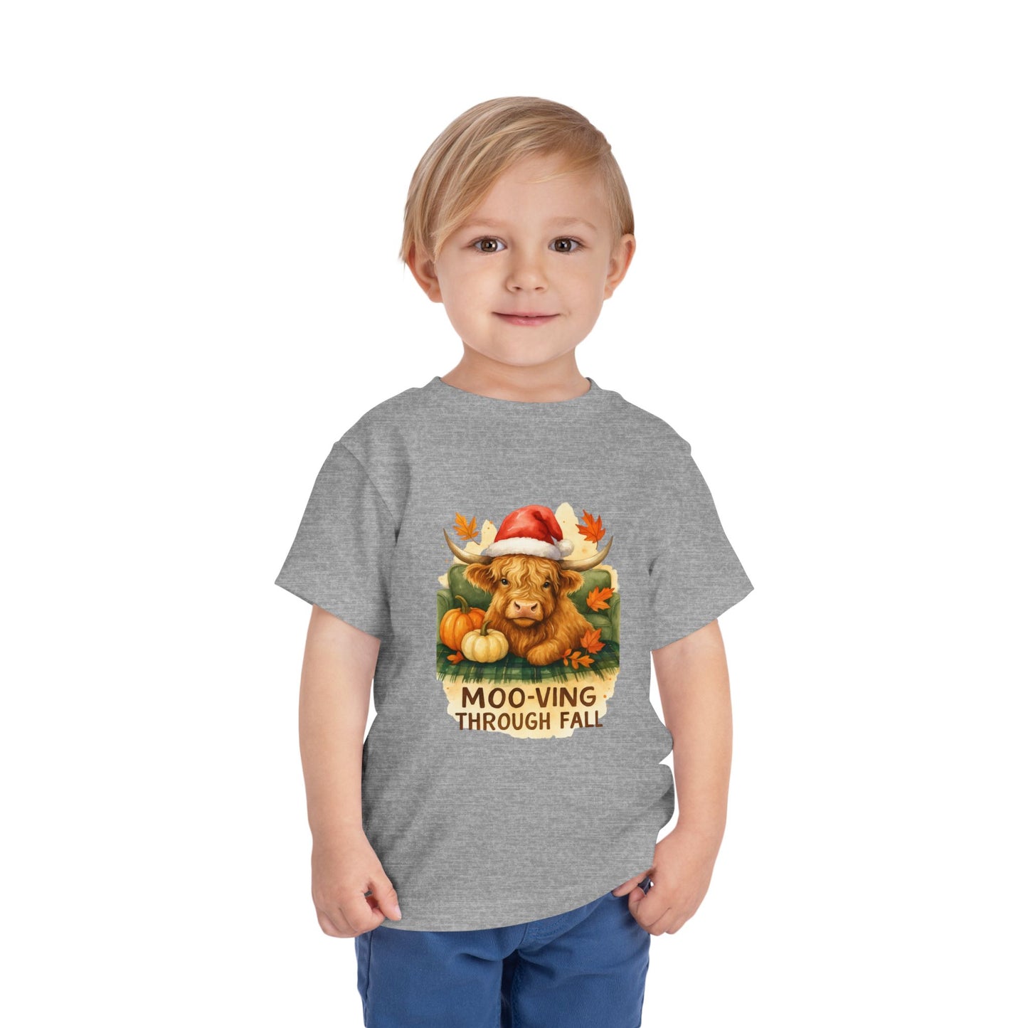 Moo-ving Through Fall Toddler Christmas Tee
