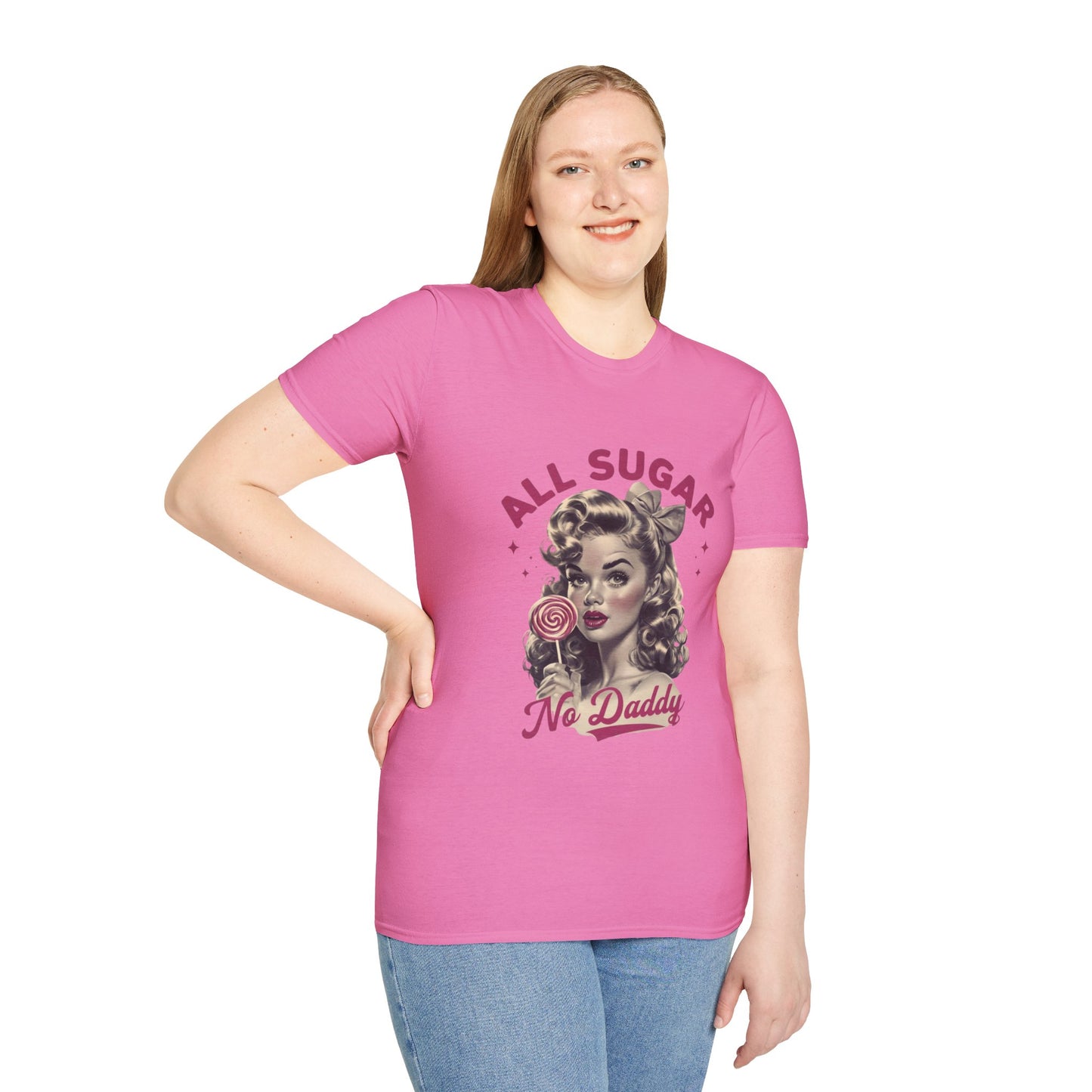 Graphic Tee - All Sugar No Daddy Print Women's Softstyle T-Shirt