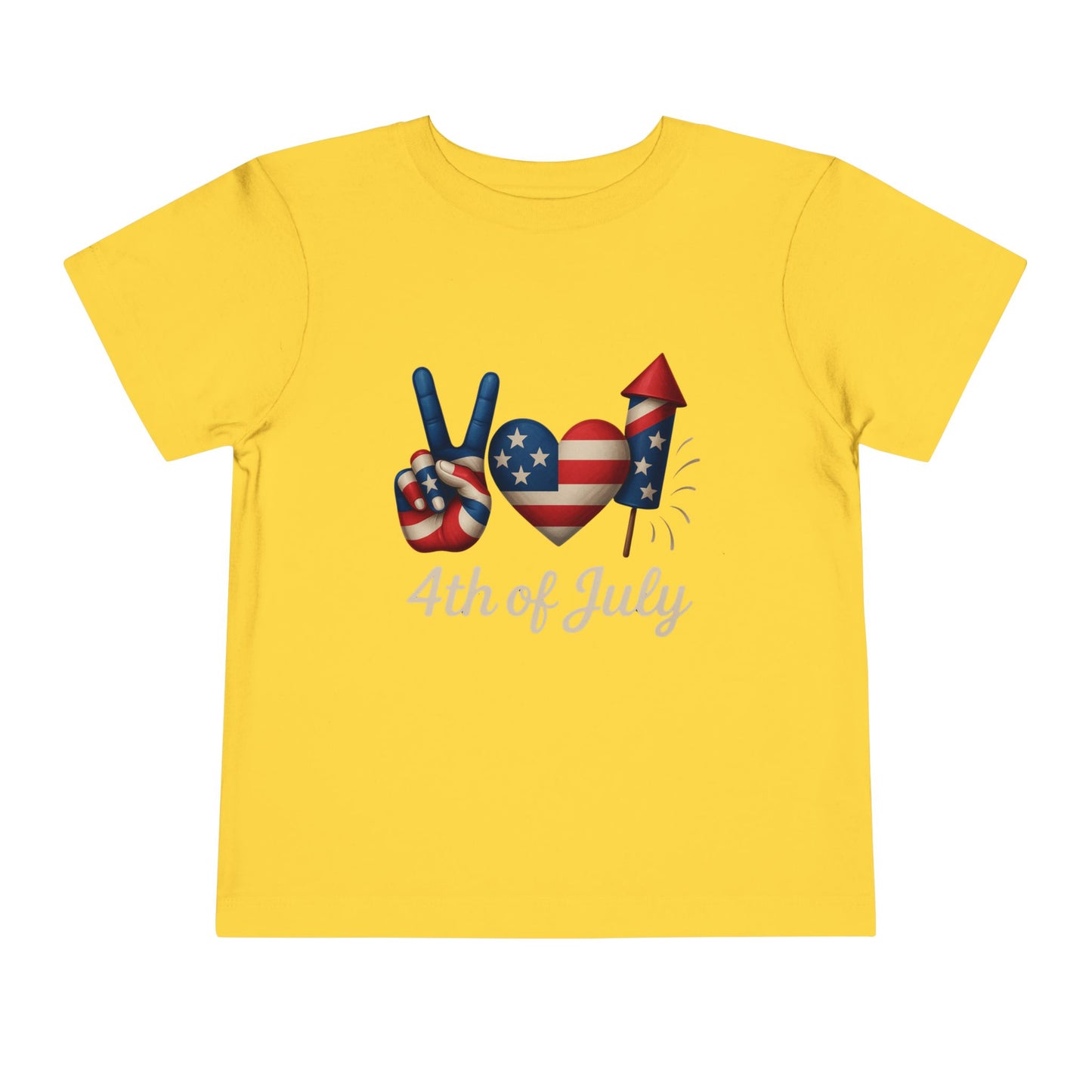 4th of July Peace & Heart Tee: Patriotic Toddler Shirt