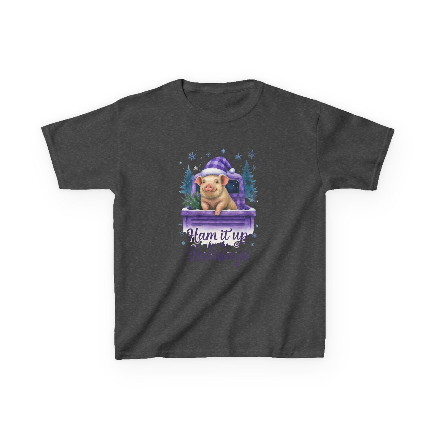 Ham it Up for the Holidays Pig Truck Kids Tee