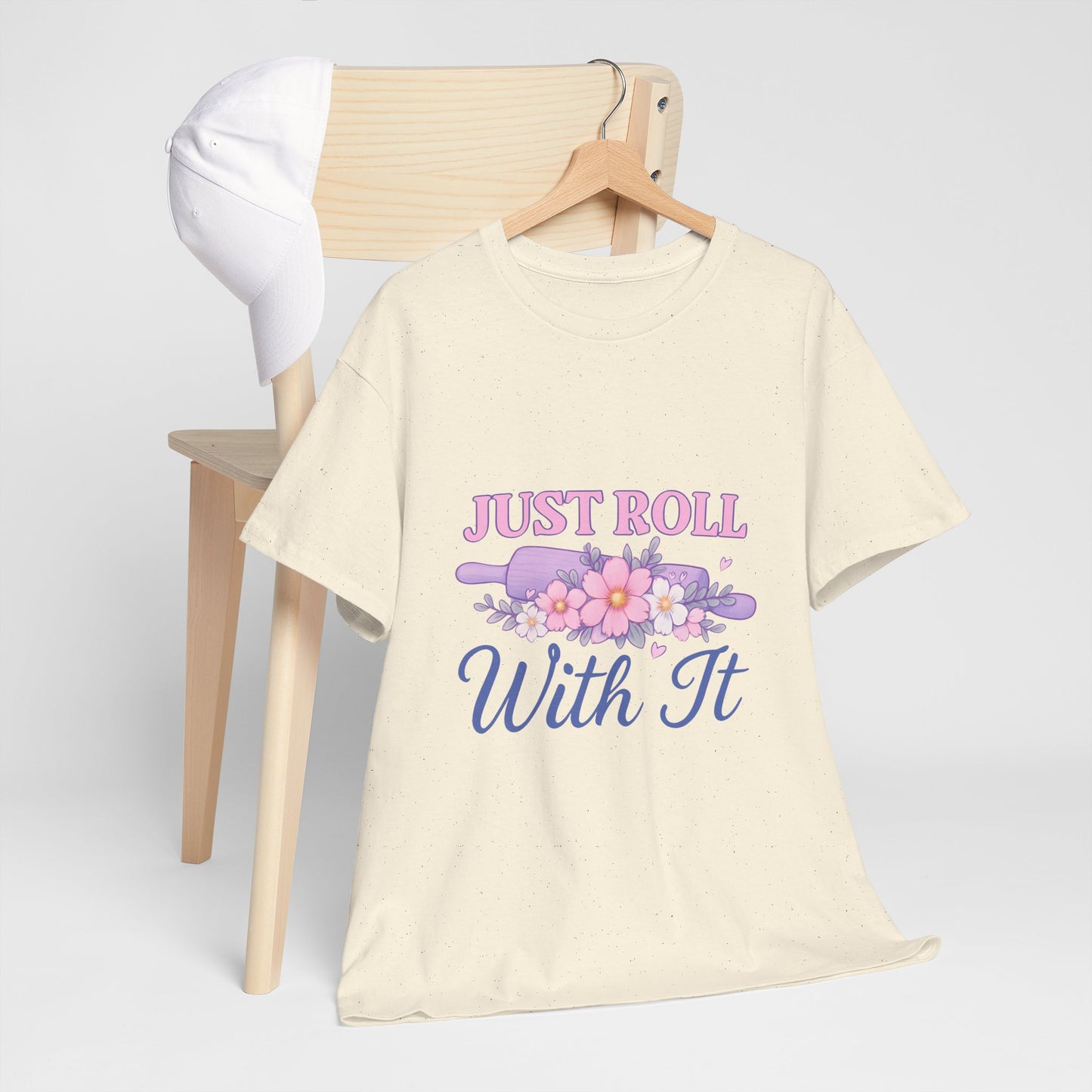 Floral Tee 'Just Roll With It'