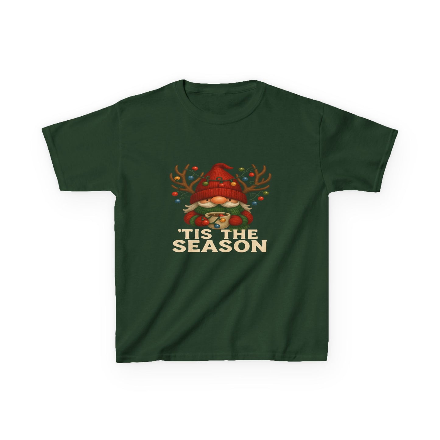 Gnome Dino 'Tis The Season Kids Christmas Tee