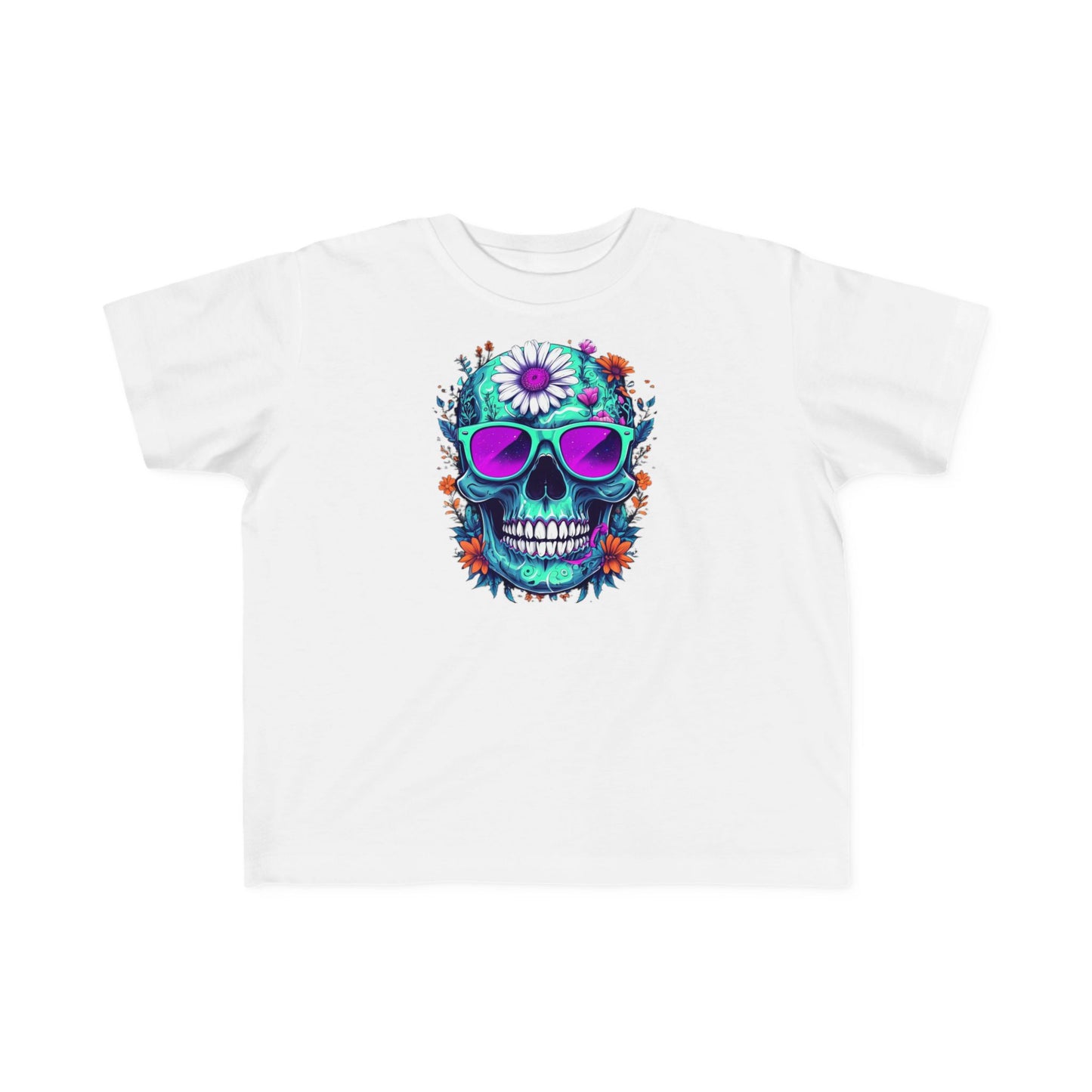 Colorful Skull Toddler Tee – Fun Kids T‑Shirt for Summer, Halloween & Vacation