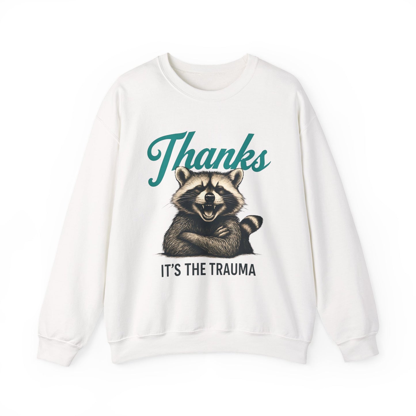 Thanks It's The Trauma Raccoon Halloween Sweatshirt
