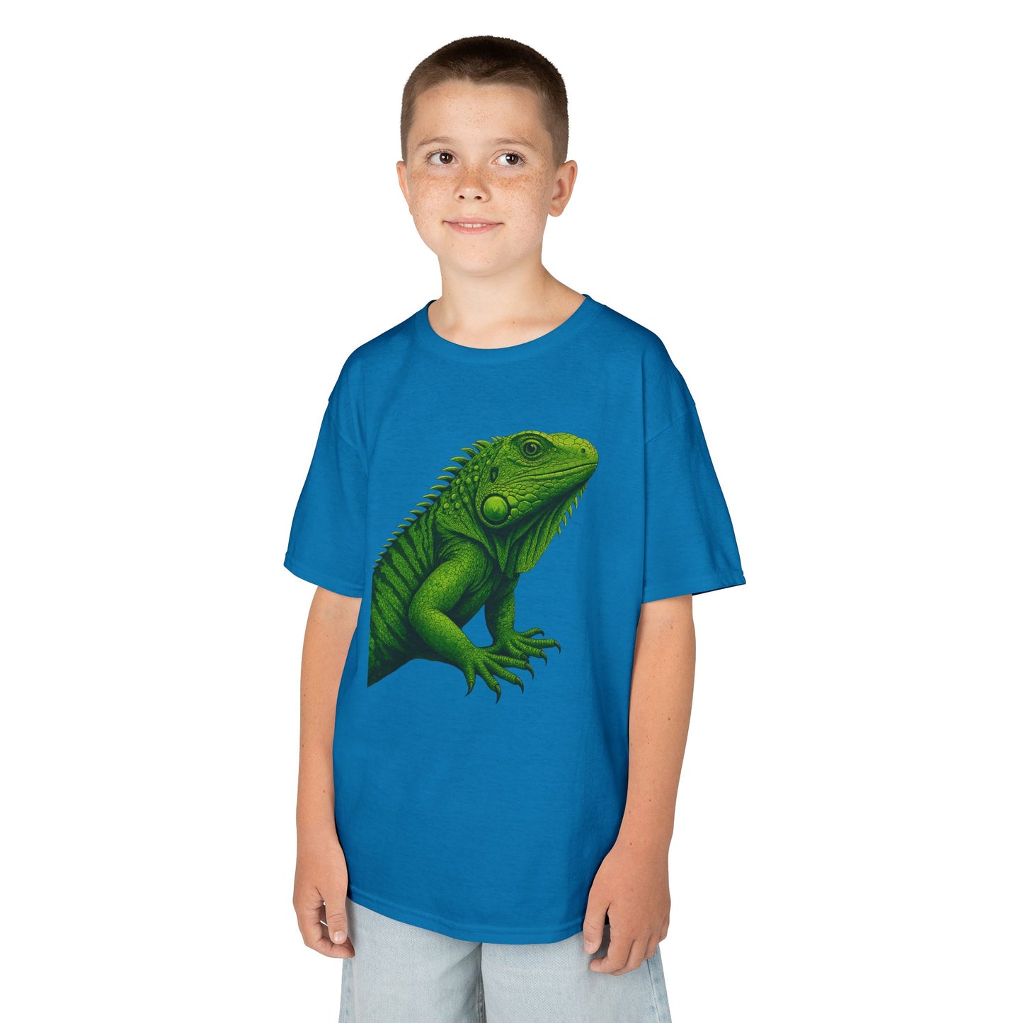 Green Iguana Kids Tee - Fun Shirt for Nature Lovers, Birthday Gift, Summer Wear, Animal Lovers, Eco-Friendly Clothing