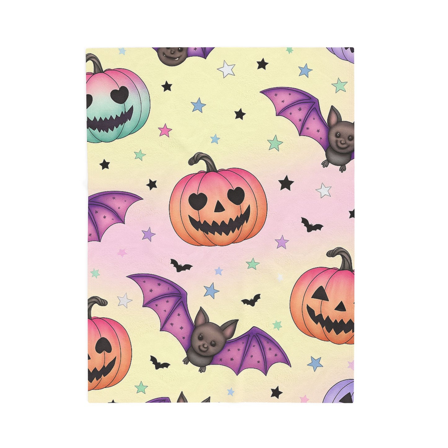 Halloween Plush Blanket, Cozy Trick or Treat Throw, Spooky Decor, Bat and Pumpkin Design, Perfect for Fall and Halloween Celebrations