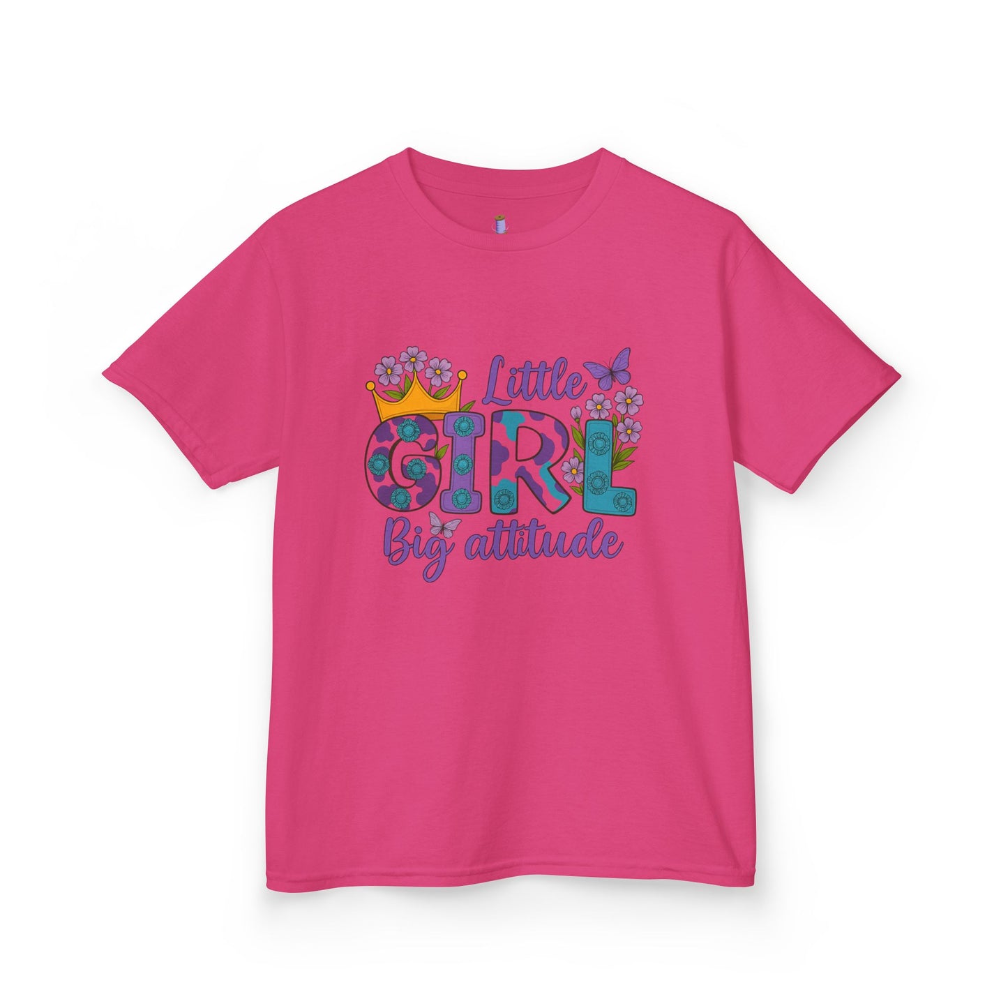 Whimsical Kids Tee for Big Attitude, Fun T-Shirt for Girls, Playful Cotton Shirt, Gift for Birthdays or Celebrations