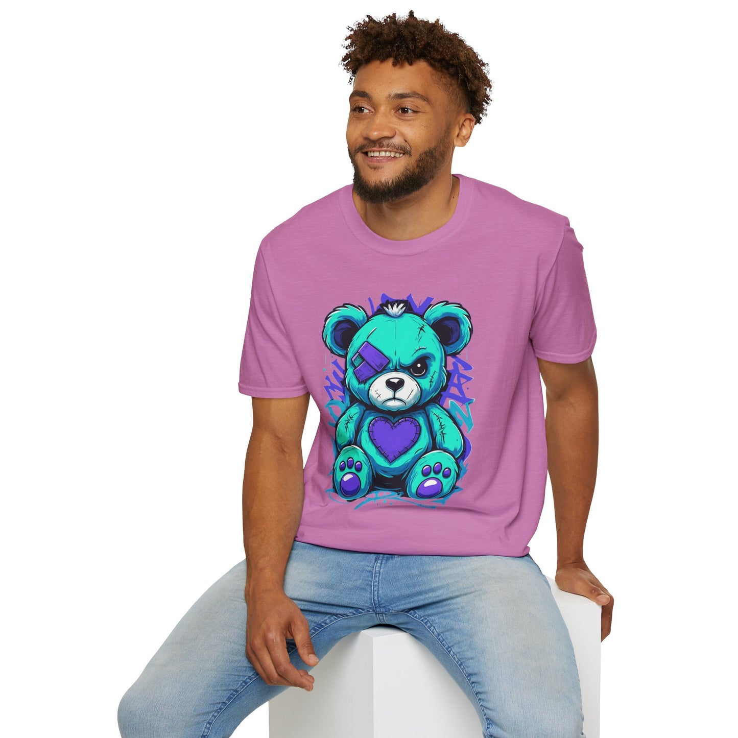 Adorable Grumpy Bear Unisex Softstyle T-Shirt | Cute Graphic Tee, Casual Wear, Gift for Animal Lovers, Birthday Present, Fun Fashion