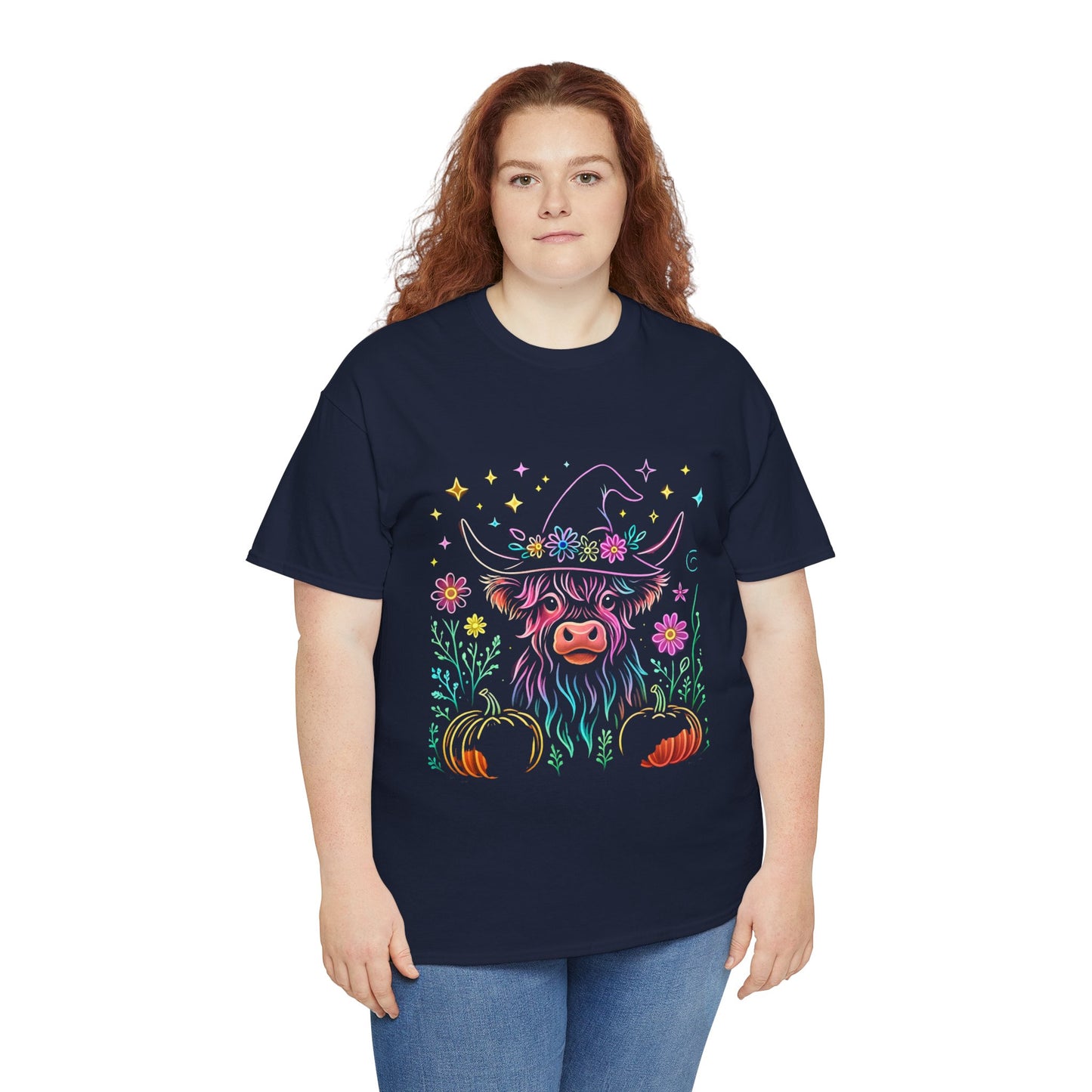 🎃 Magical Highland Cow Tee – Witchy Pumpkin Farm Shirt
