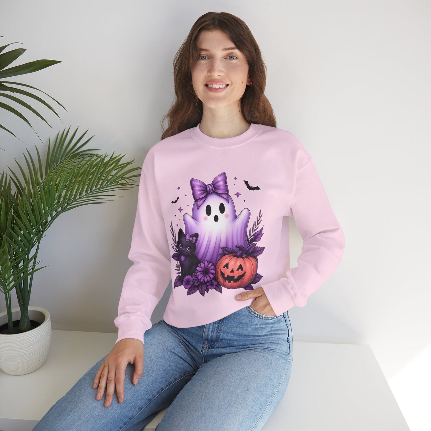 Cute Halloween Ghost Crewneck Sweatshirt