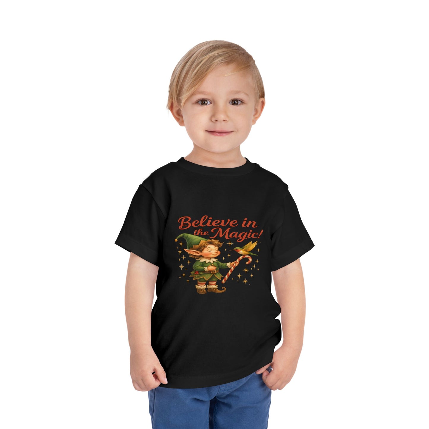 Elf & Hummingbird Christmas Tee - Believe in Magic!