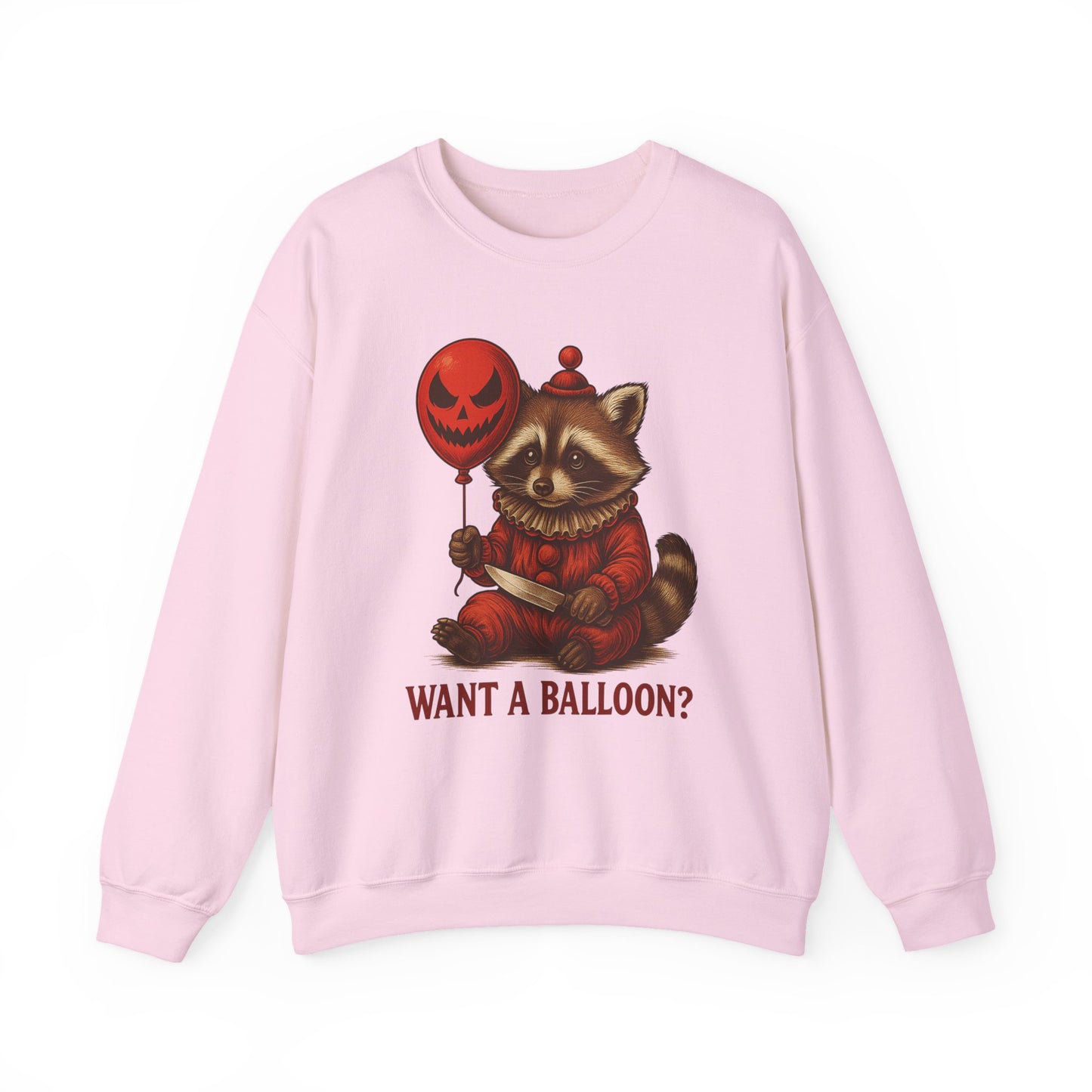 Creepy Clown Raccoon Halloween Sweatshirt