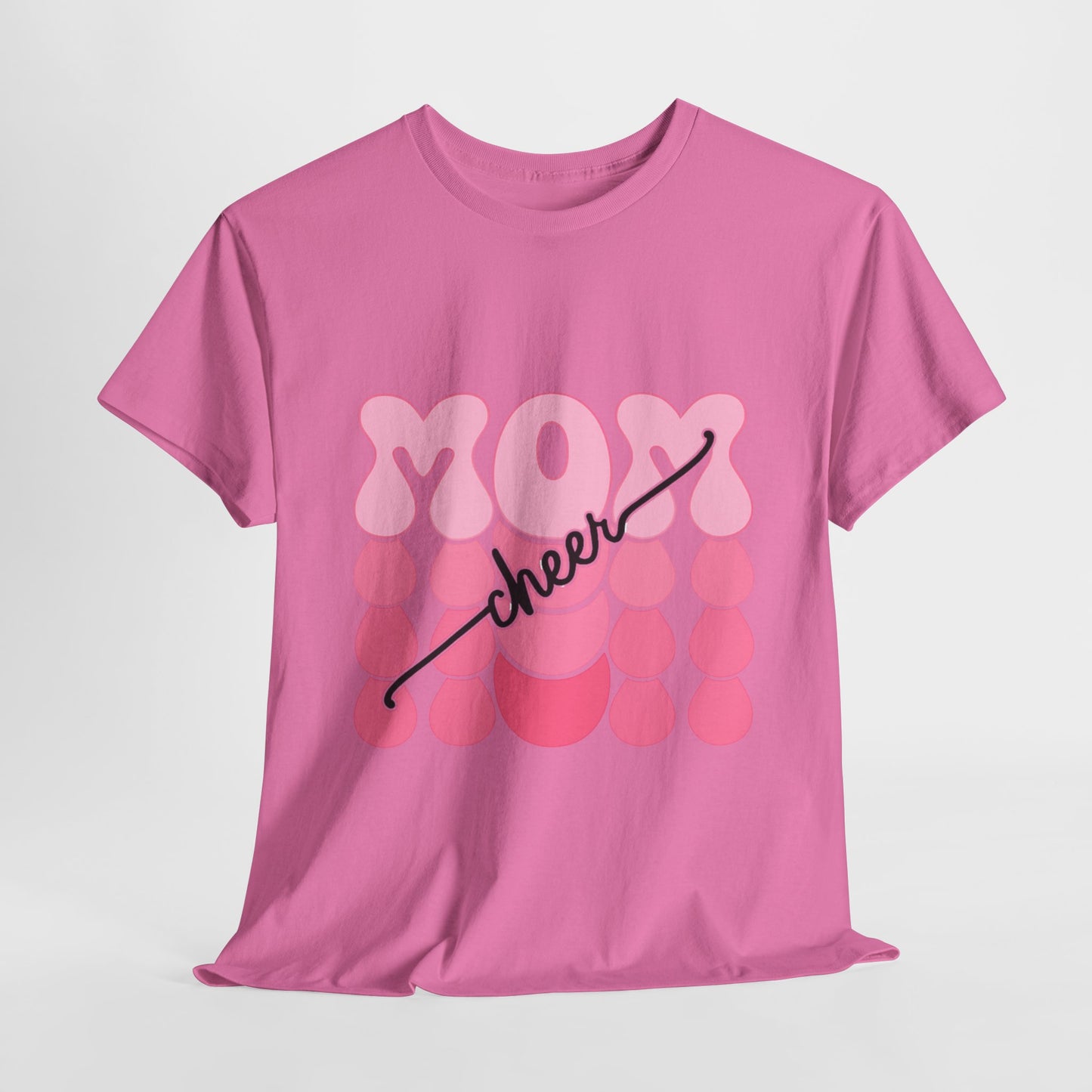 MOM Cheer – Pink Bubble Letter Spirit Tee