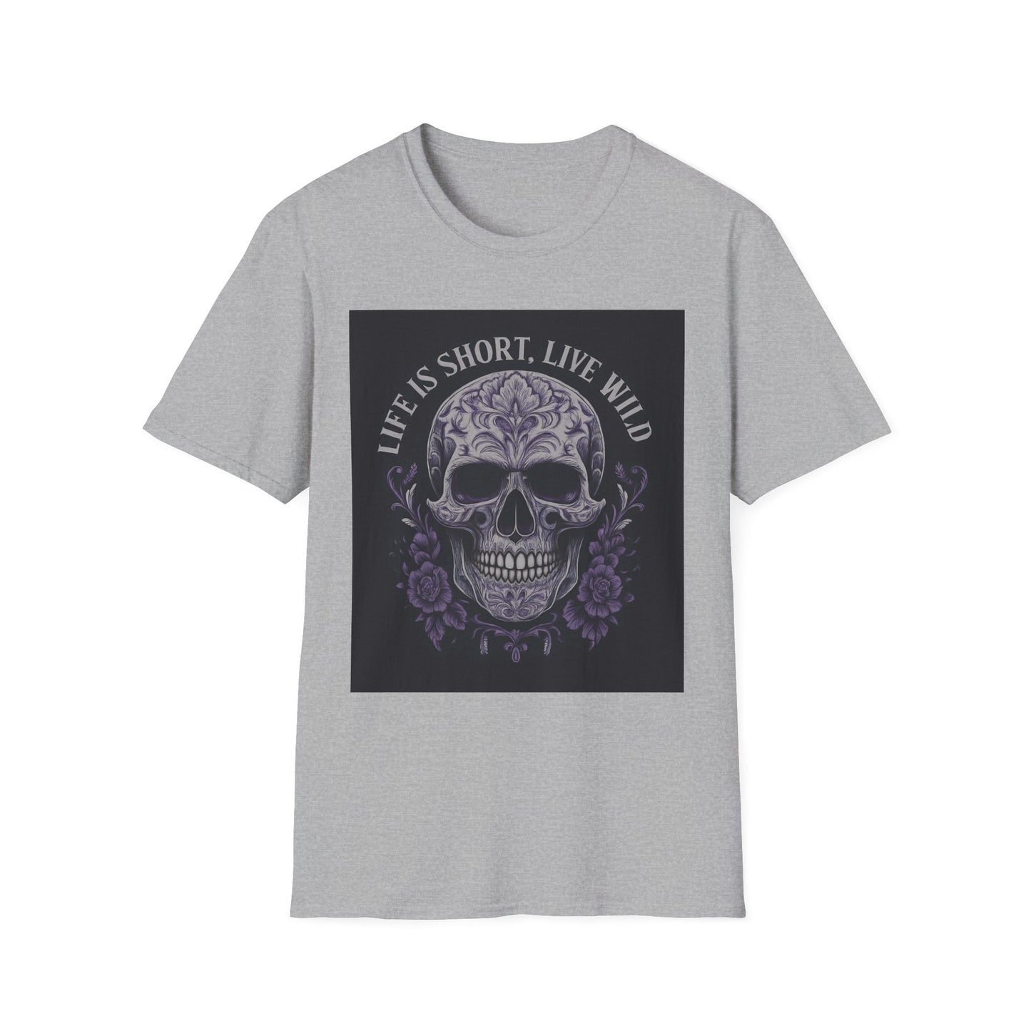 Skull Graphic T-Shirt: Live Wild, Unisex Style for Everyday Wear, Casual Outfit, Gift for Friends, Music Festivals, Halloween