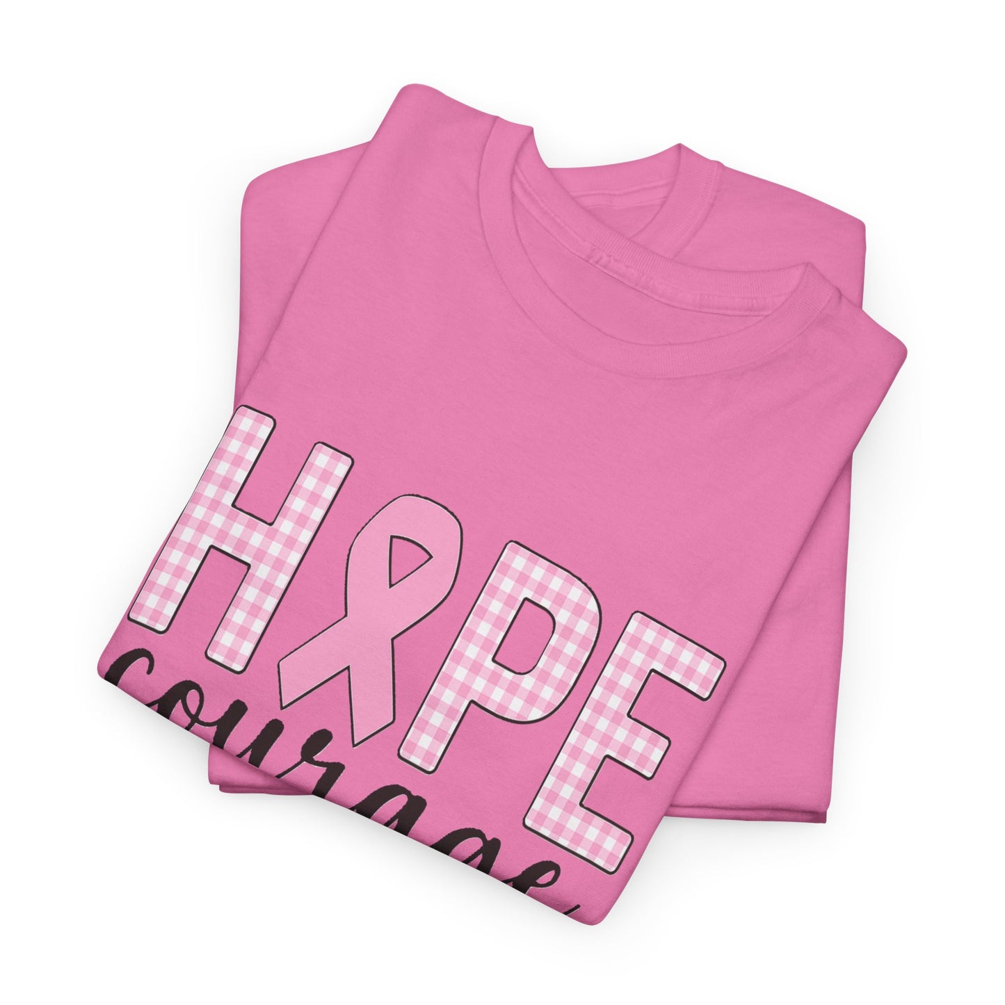 Hope, Courage & Strength Pink Ribbon Awareness Tee