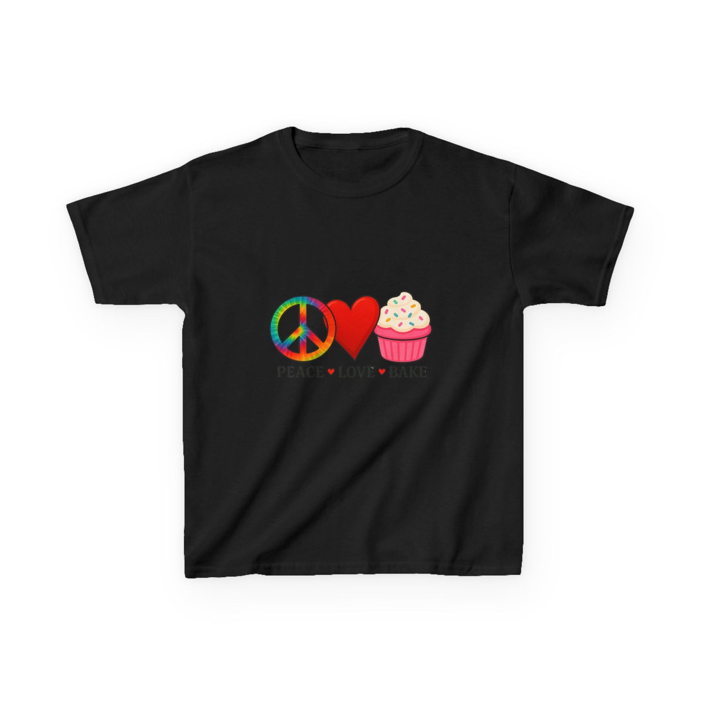 Peace Love Bake Dinosaur Kids Tee - Christmas Gift