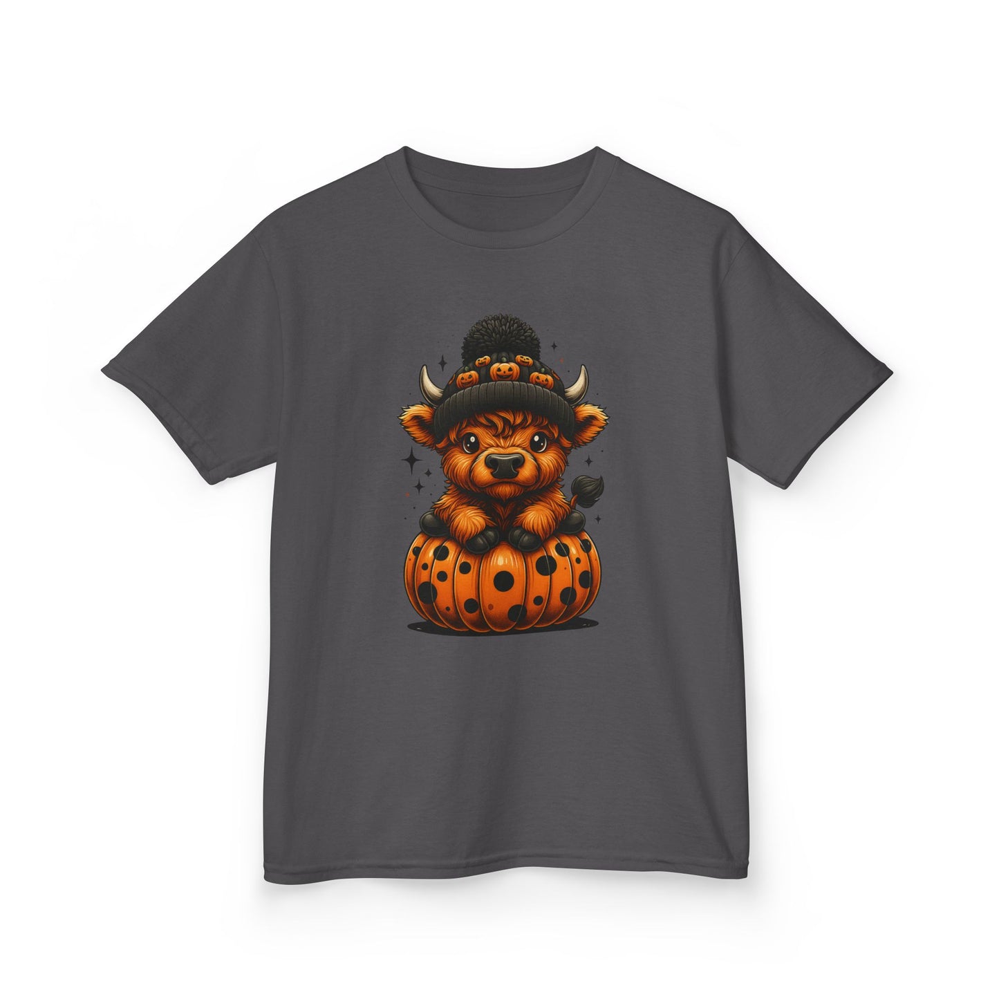 Halloween Calf on Pumpkin Kids Tee