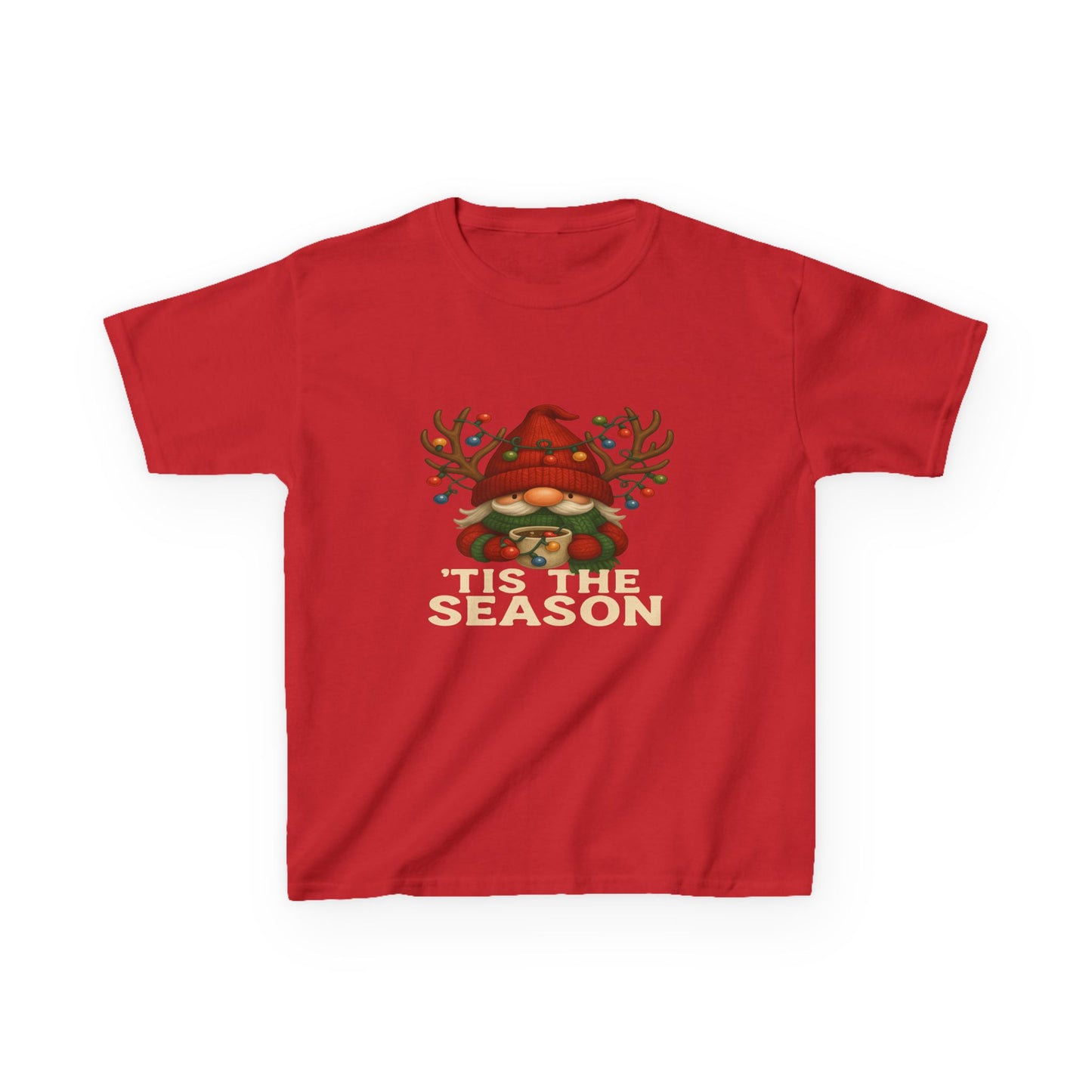 Gnome Dino 'Tis The Season Kids Christmas Tee