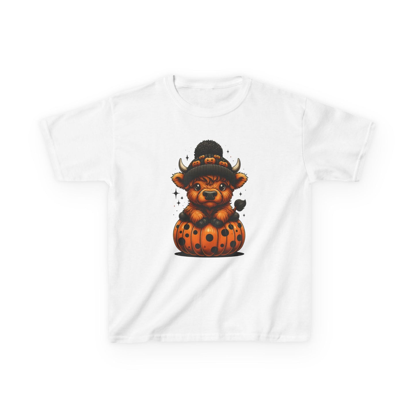Halloween Calf on Pumpkin Kids Tee