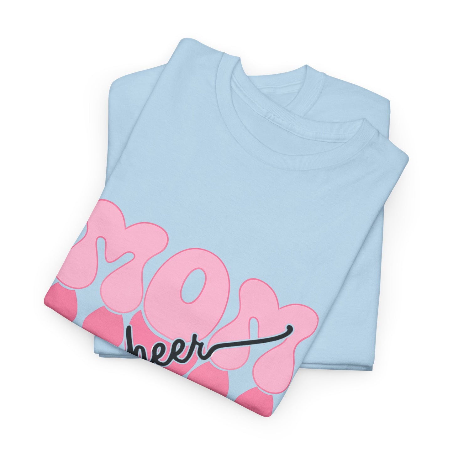 MOM Cheer – Pink Bubble Letter Spirit Tee