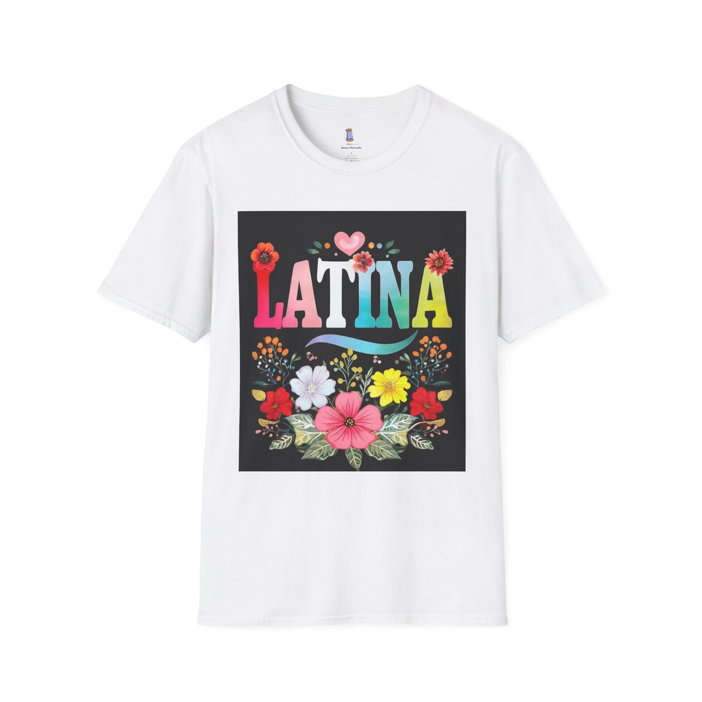 Colorful Latina Floral Tee - Celebrating Culture, Unisex Softstyle T-Shirt, Gift for Latina Pride, Floral Design, Everyday Wear