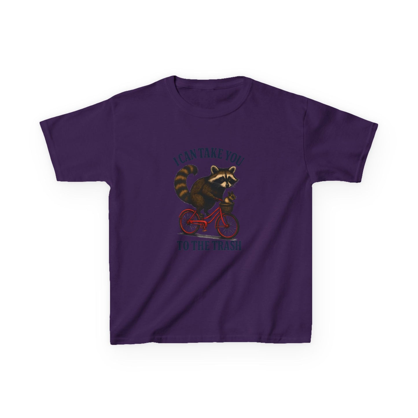 Raccoon Trash Ride Christmas Kids Tee