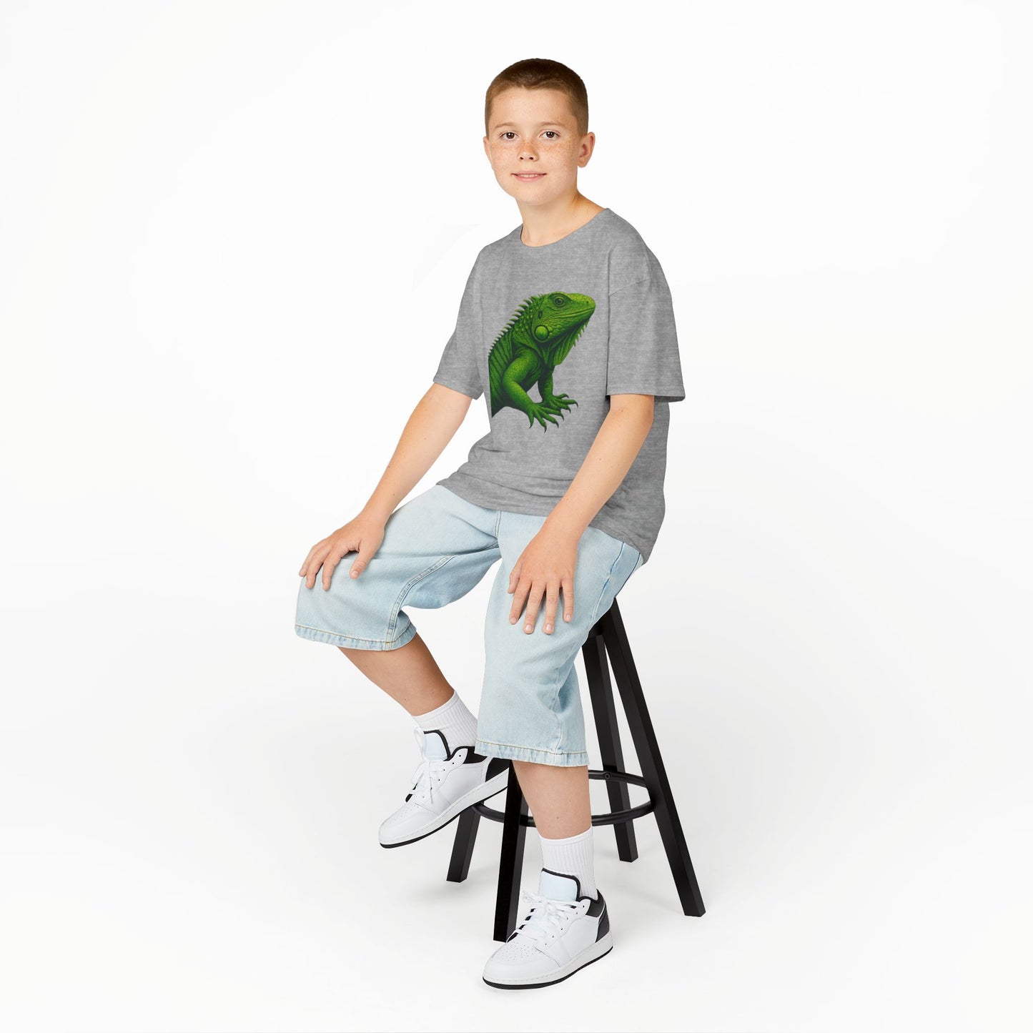 Green Iguana Kids Tee - Fun Shirt for Nature Lovers, Birthday Gift, Summer Wear, Animal Lovers, Eco-Friendly Clothing