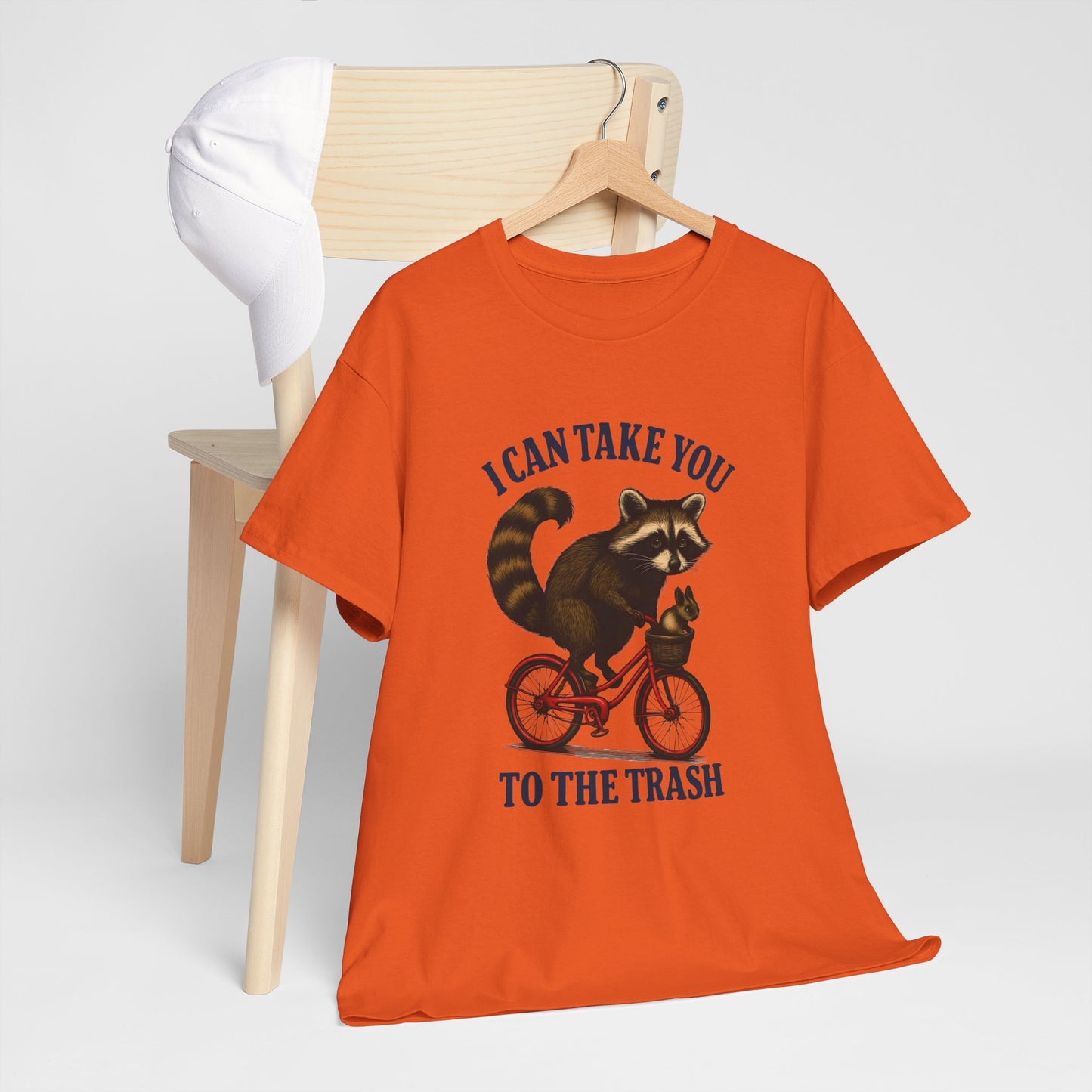 Cotton Tee Vintage Raccoon Bicycle Graphic Shirt