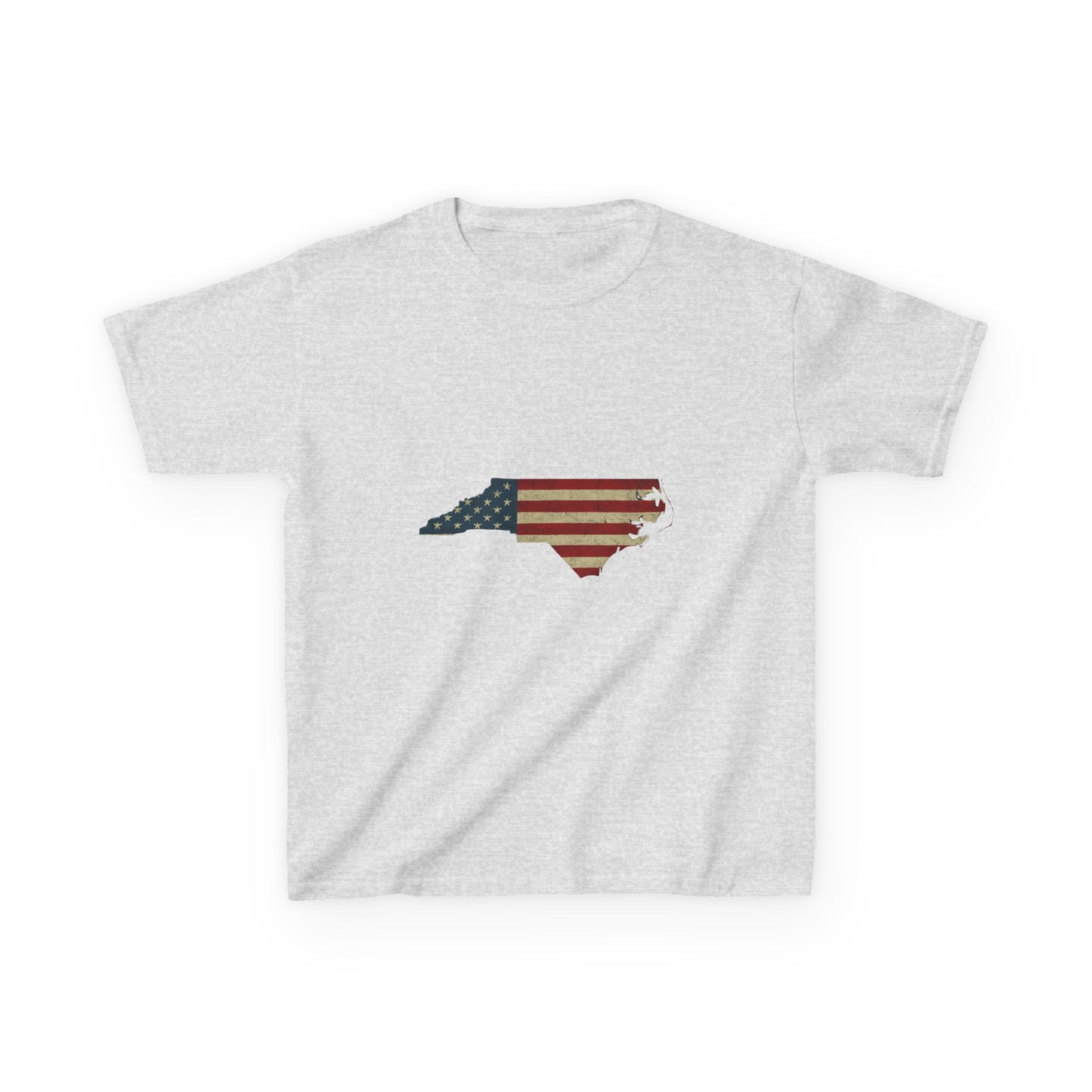 NC Flag Dinosaur Christmas Tee - Kids Holiday Shirt