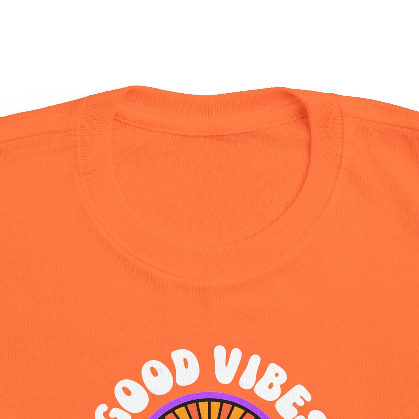 Toddler's Good Vibes Tee - Bright Jersey T-Shirt for Kids, Fun Summer Wear, Gift for Birthdays, Playdates, Rainbow Theme
