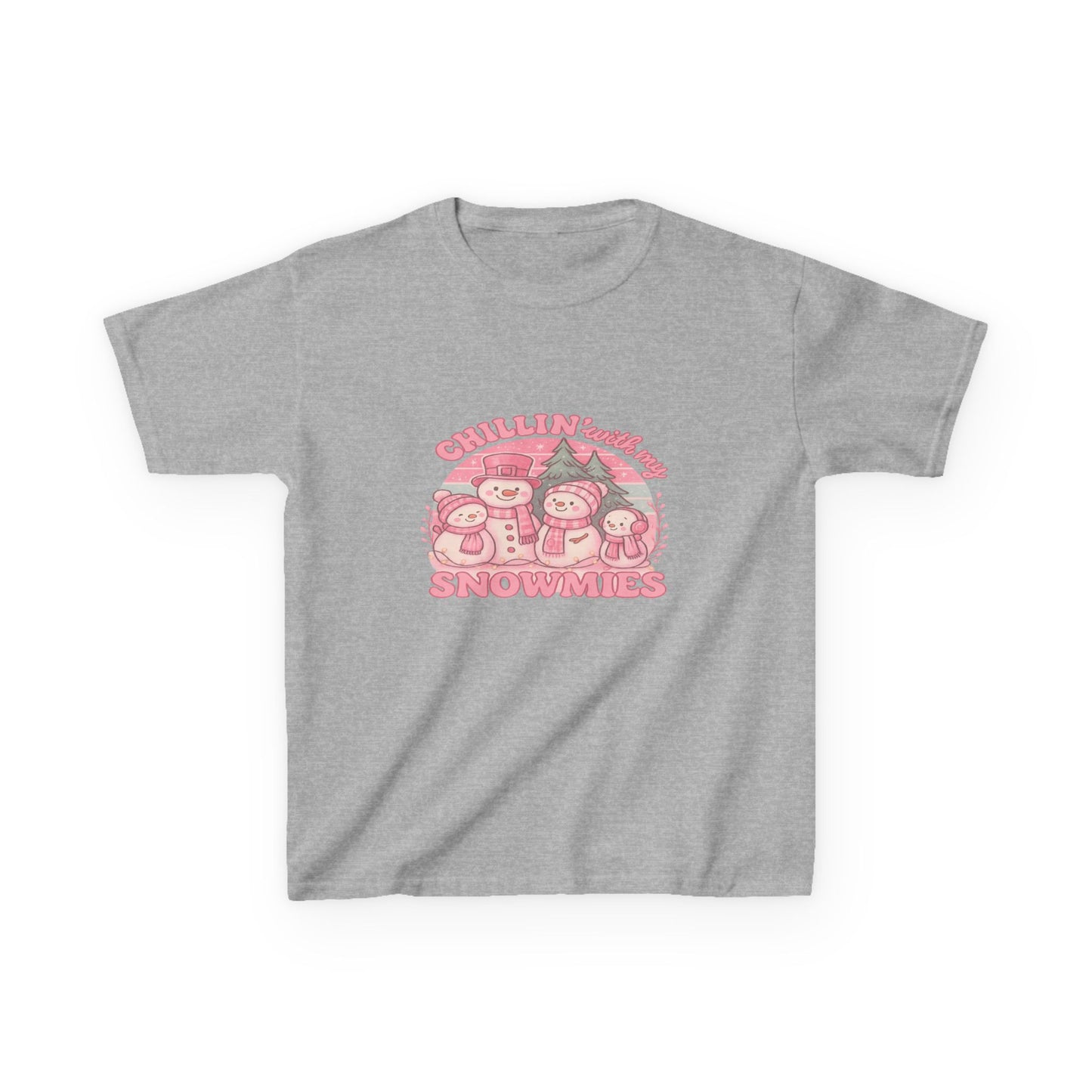 Chillin' with My Snowmies - Holiday Dinosaur Kids Tee