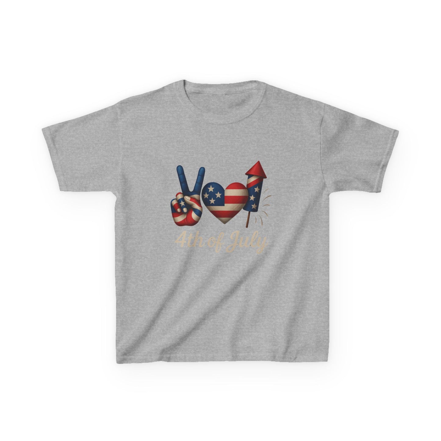 4th of July Peace Sign Kids Tee