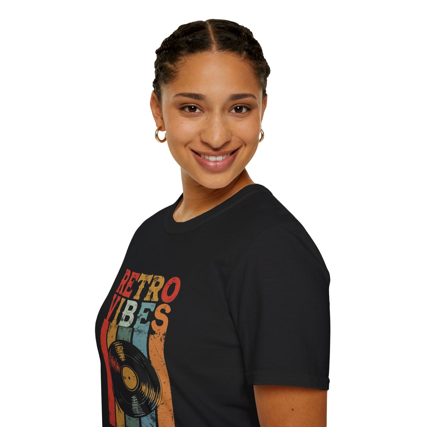 Retro Vibes Unisex Softstyle T-Shirt - Perfect for Music Lovers, Casual Outfits, Gifts, Festivals, and Vintage Style