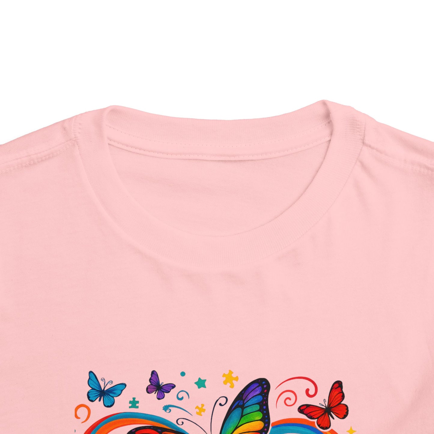 Toddler Tee - Neurodiversity is Beautiful Butterfly Rainbow Puzzle Piece Tee