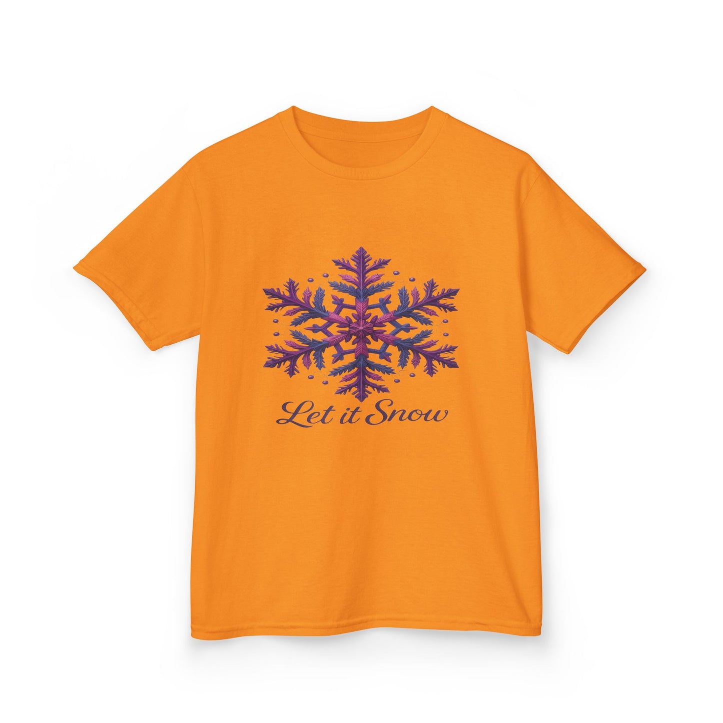 Let It Snow Dinosaur Kids Tee - Holiday Christmas Shirt