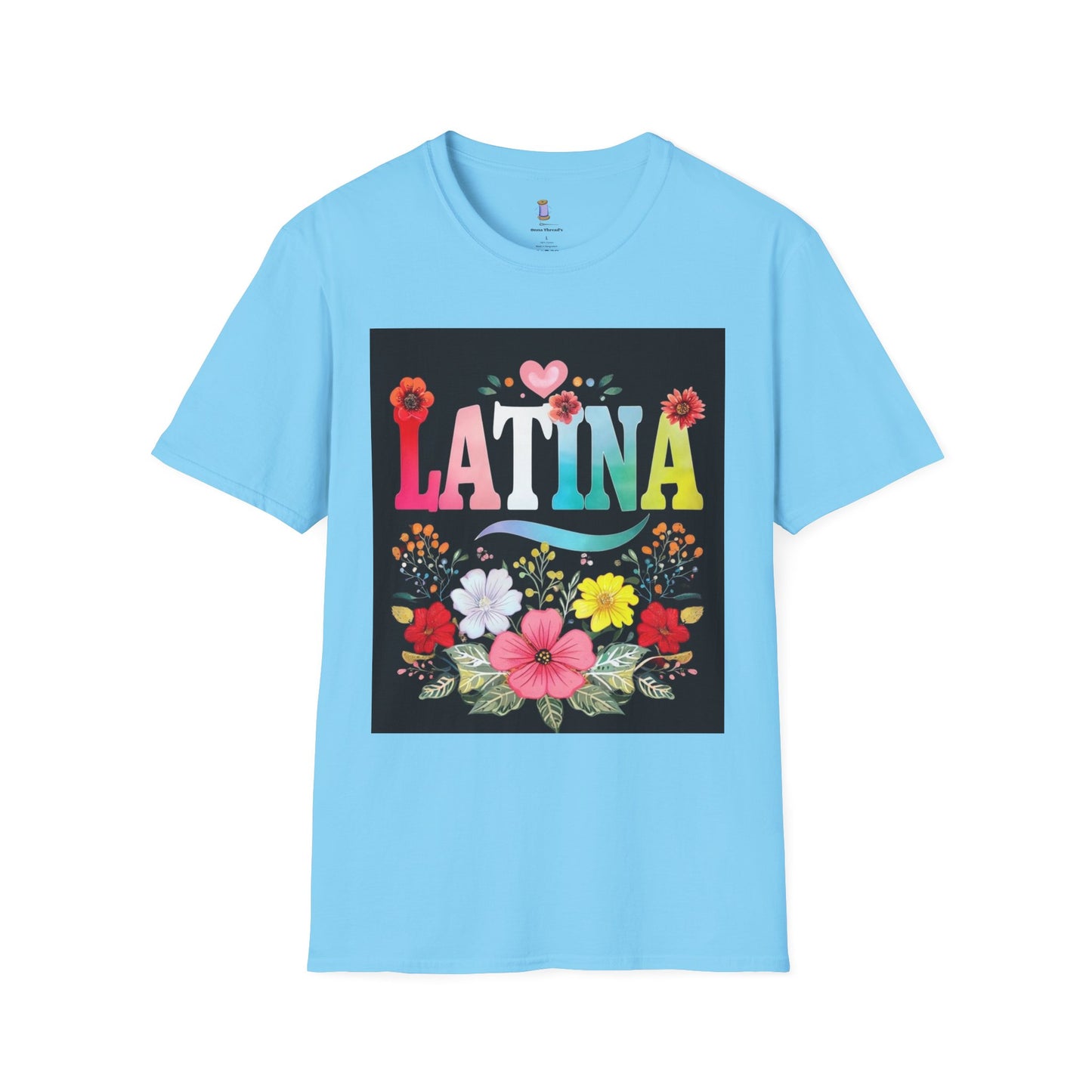 Colorful Latina Floral Tee - Celebrating Culture, Unisex Softstyle T-Shirt, Gift for Latina Pride, Floral Design, Everyday Wear