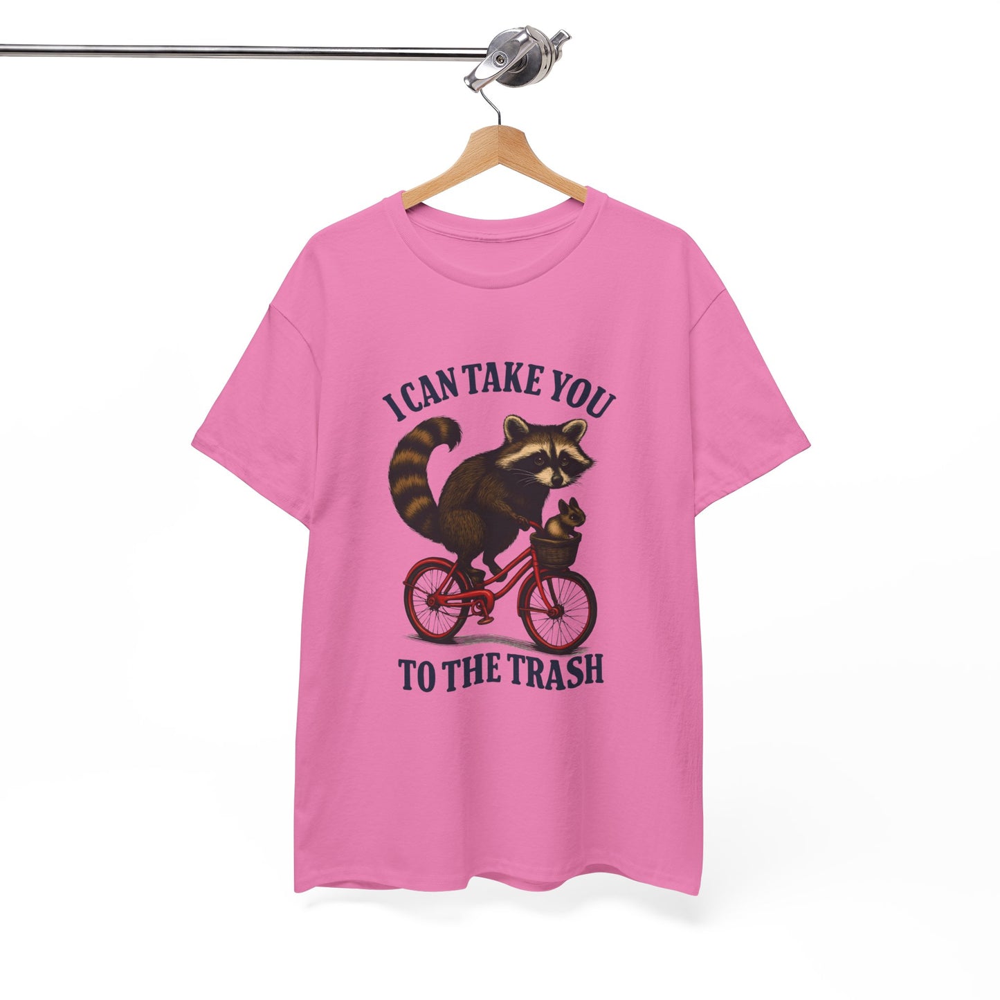 Cotton Tee Vintage Raccoon Bicycle Graphic Shirt