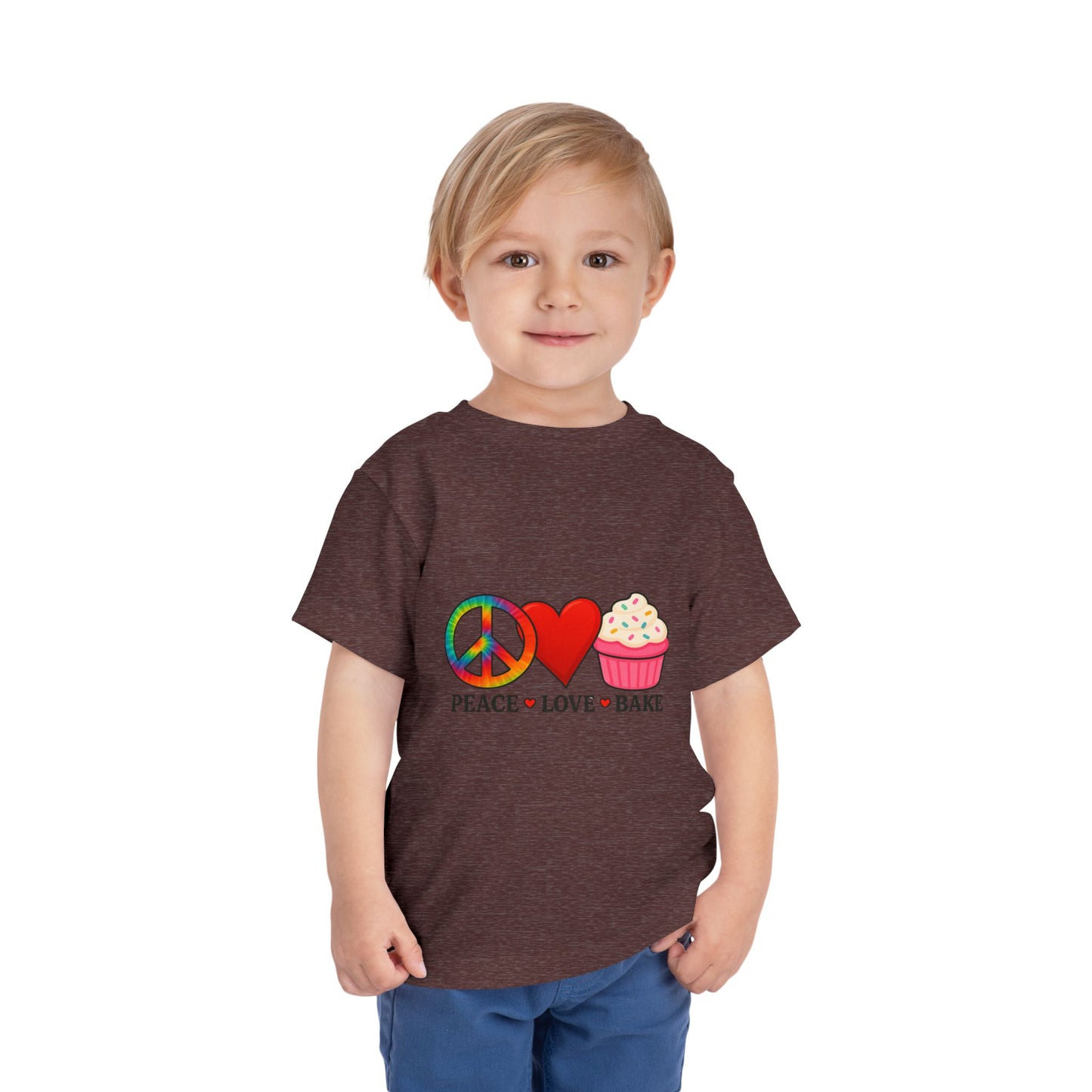 Peace Love Bake Toddler Christmas Tee