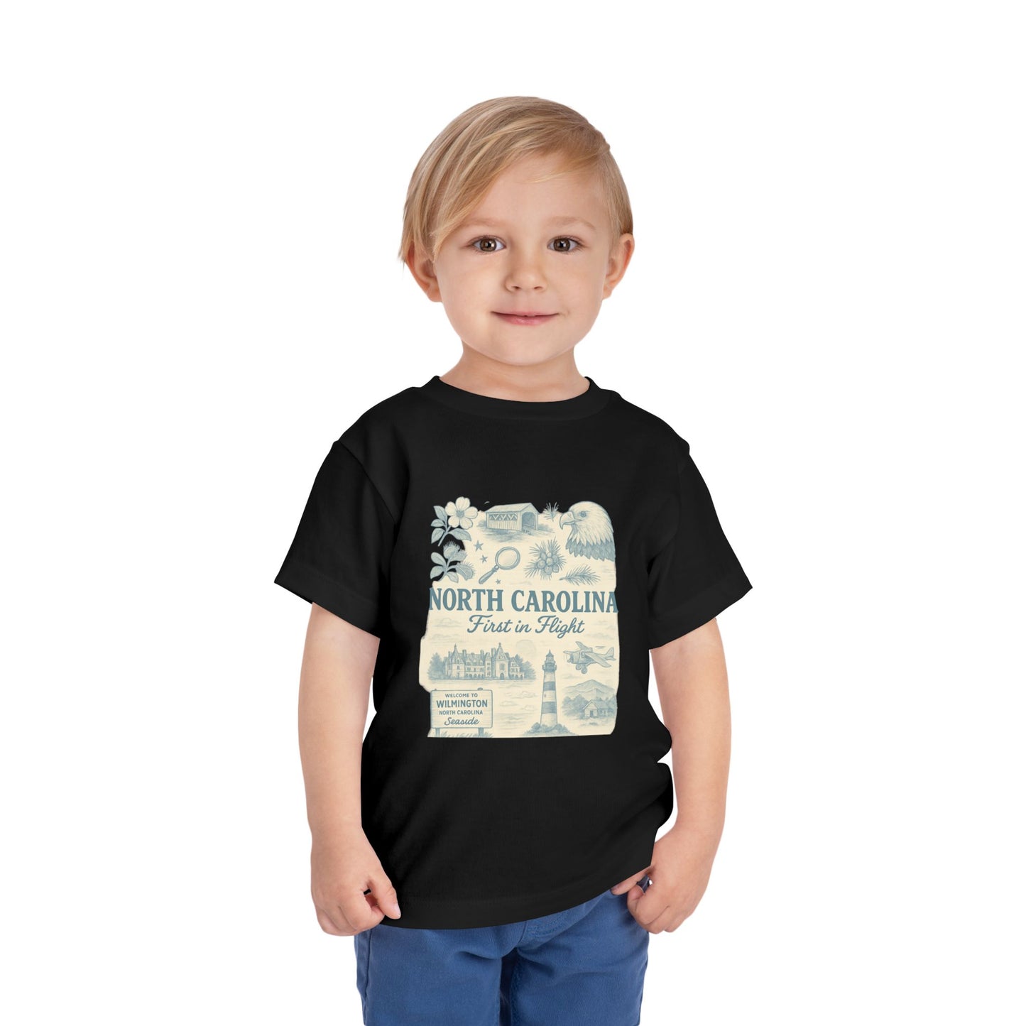 Toddler Tee - NC Landmarks Vintage First in Flight Design
