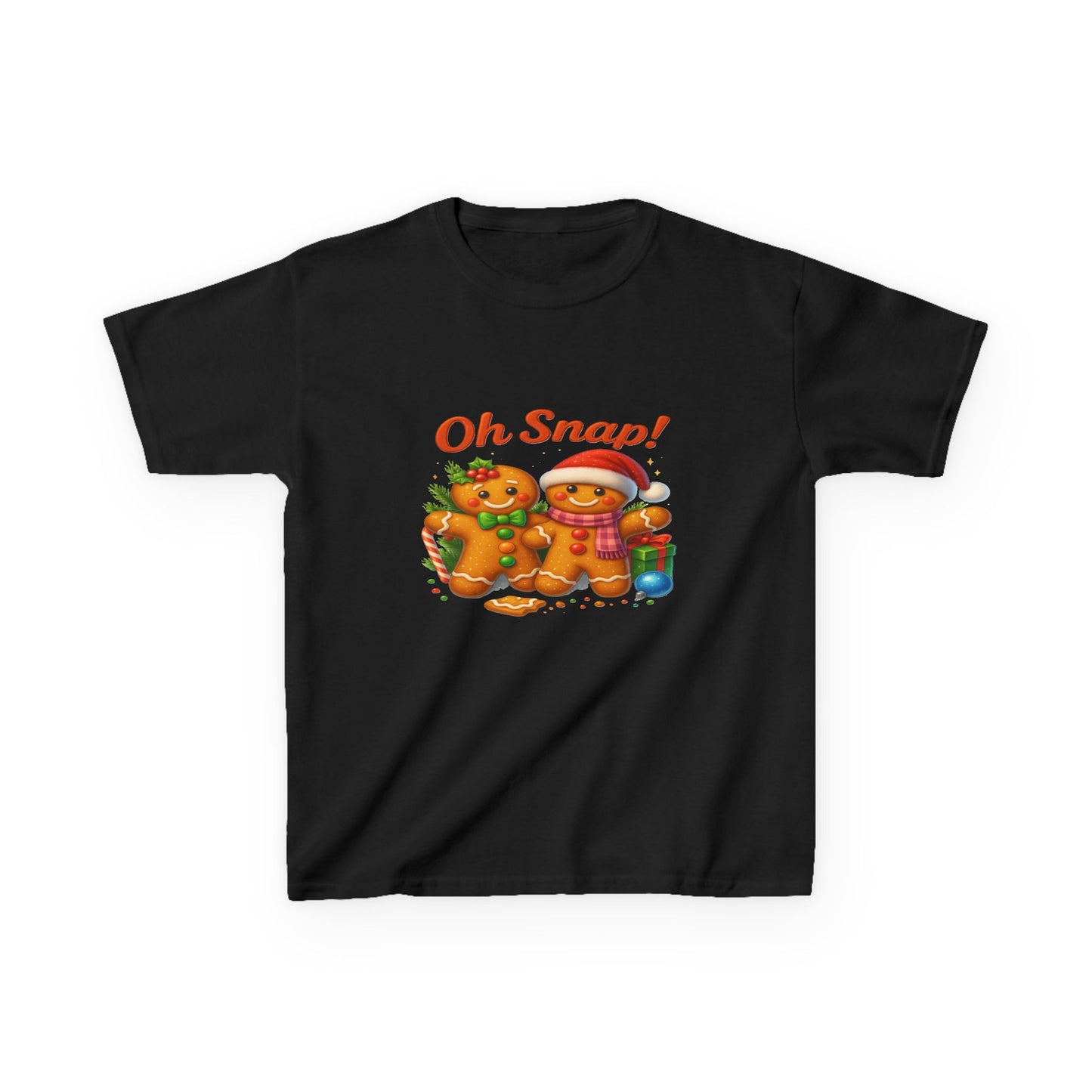 Oh Snap! Gingerbread Dino Christmas Kids Tee