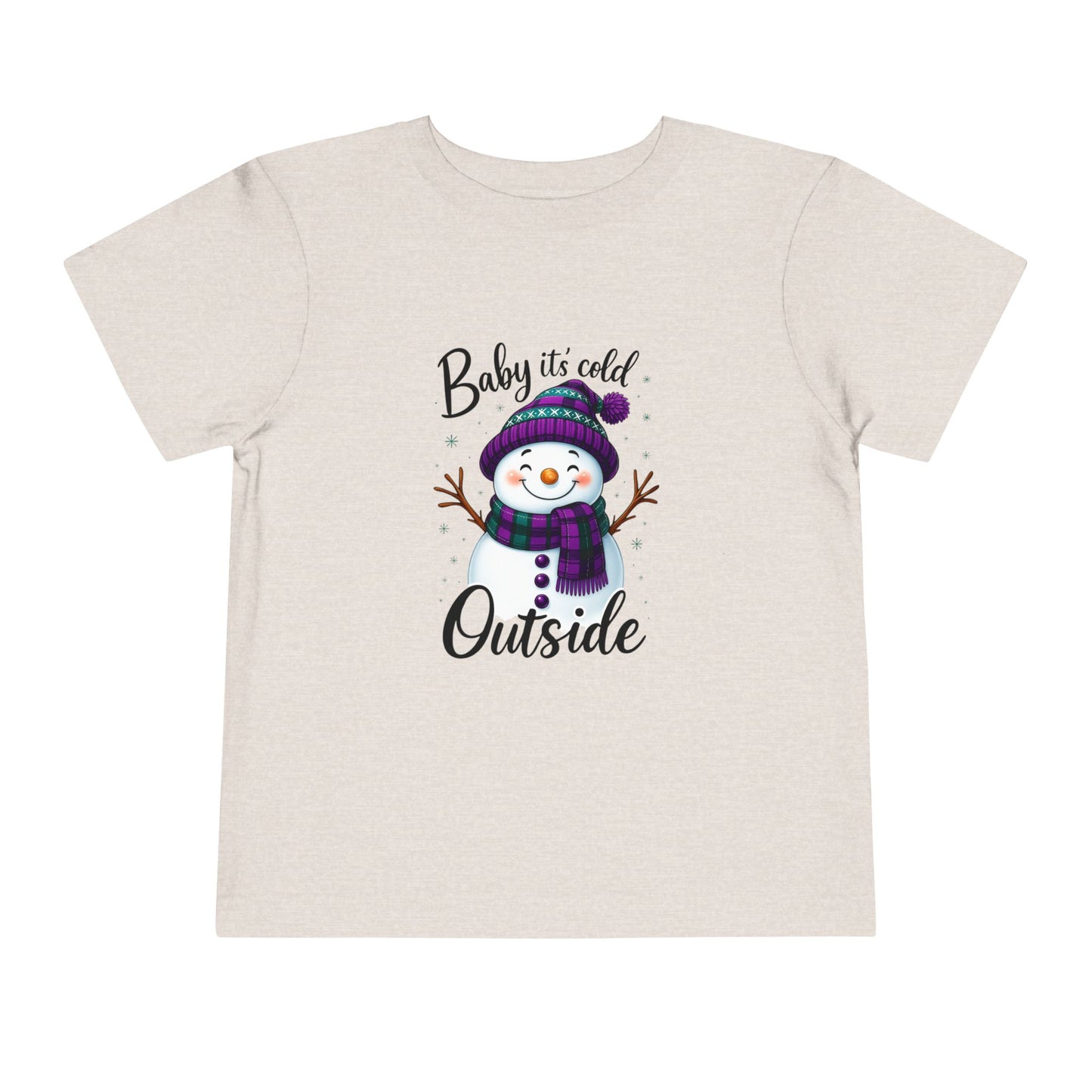 Baby It's Cold Outside Snowman Toddler Christmas Tee