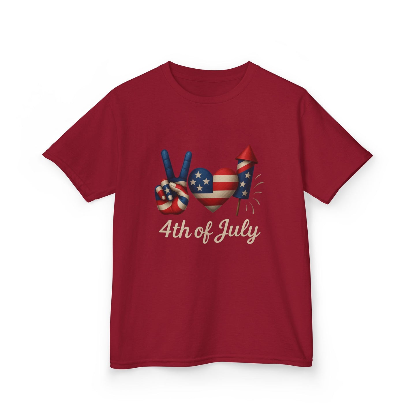 4th of July Peace Sign Kids Tee