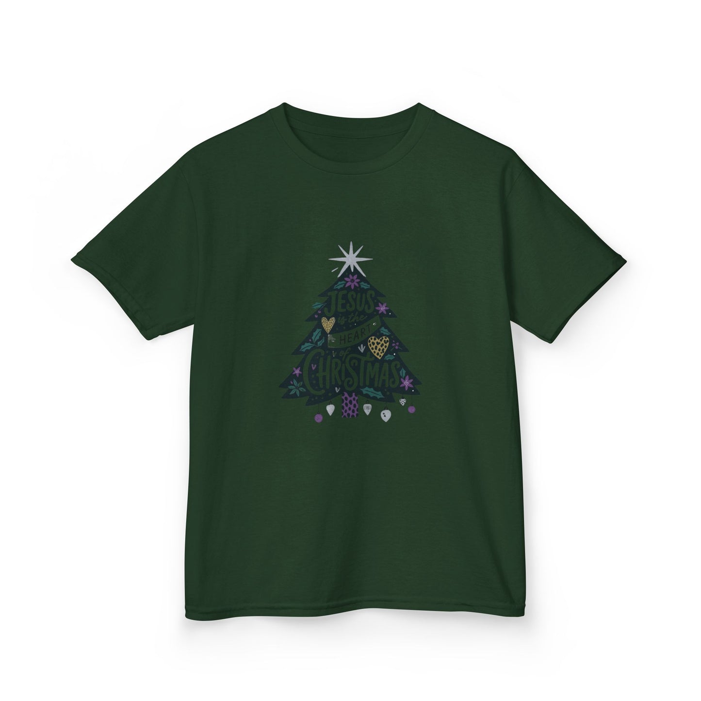 Jesus is the Heart of Christmas Tee - Dinosaur Kids Shirt