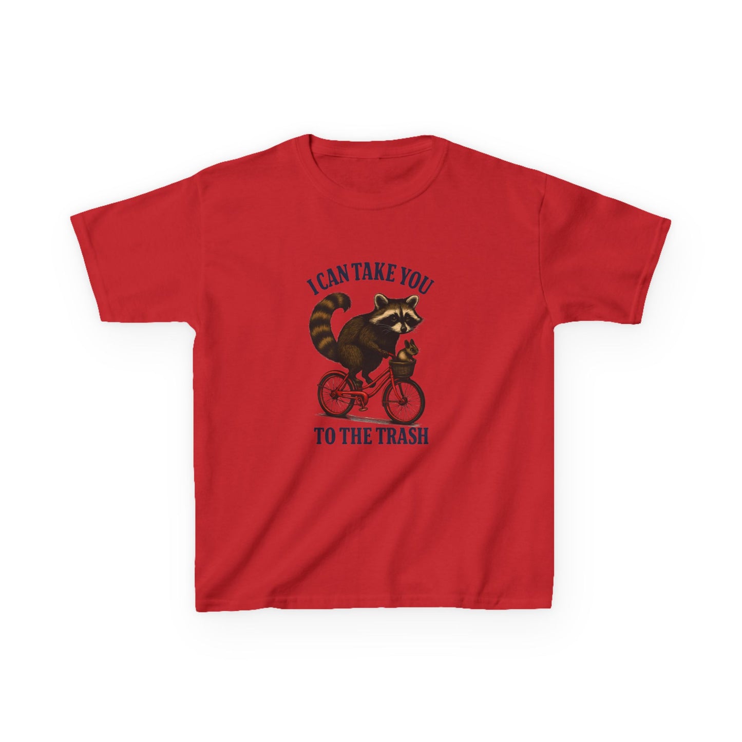 Raccoon Trash Ride Christmas Kids Tee