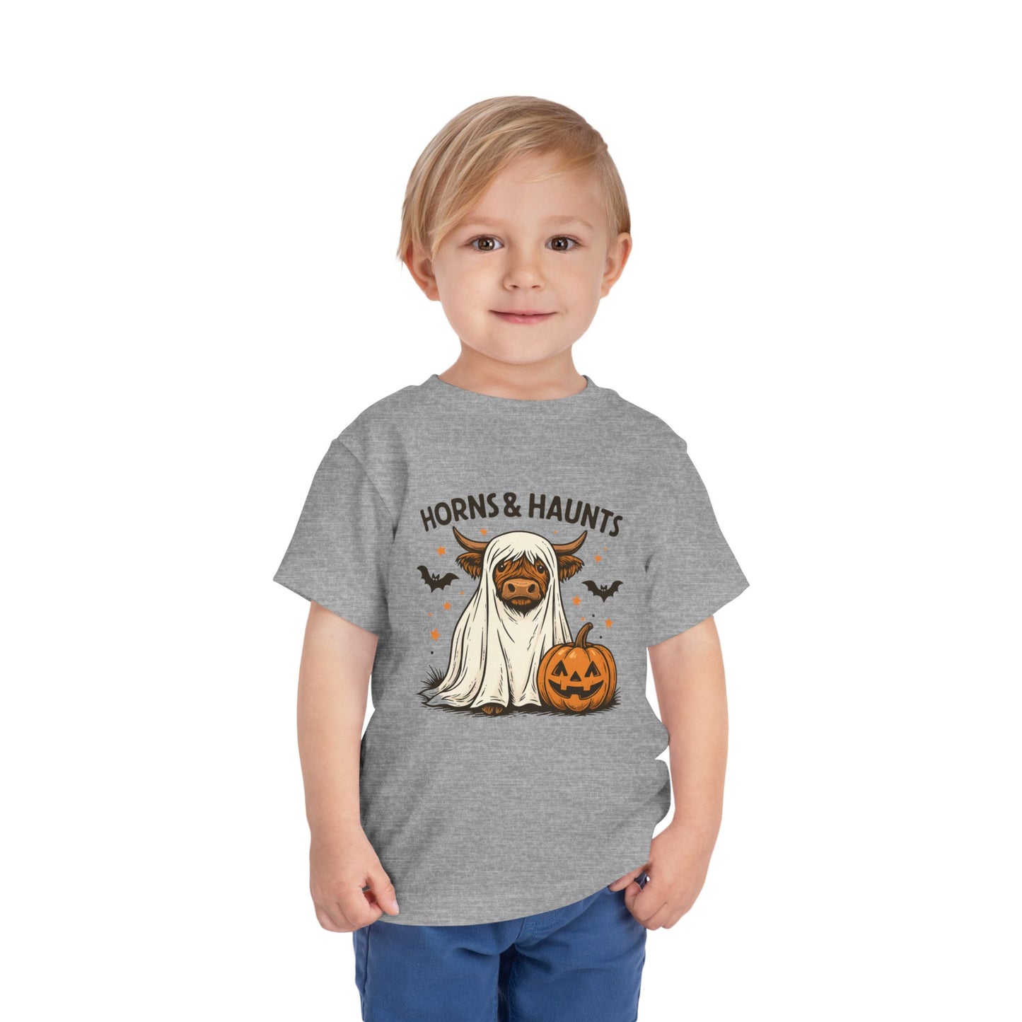Horns & Haunts Highland Cow Toddler Halloween Tee